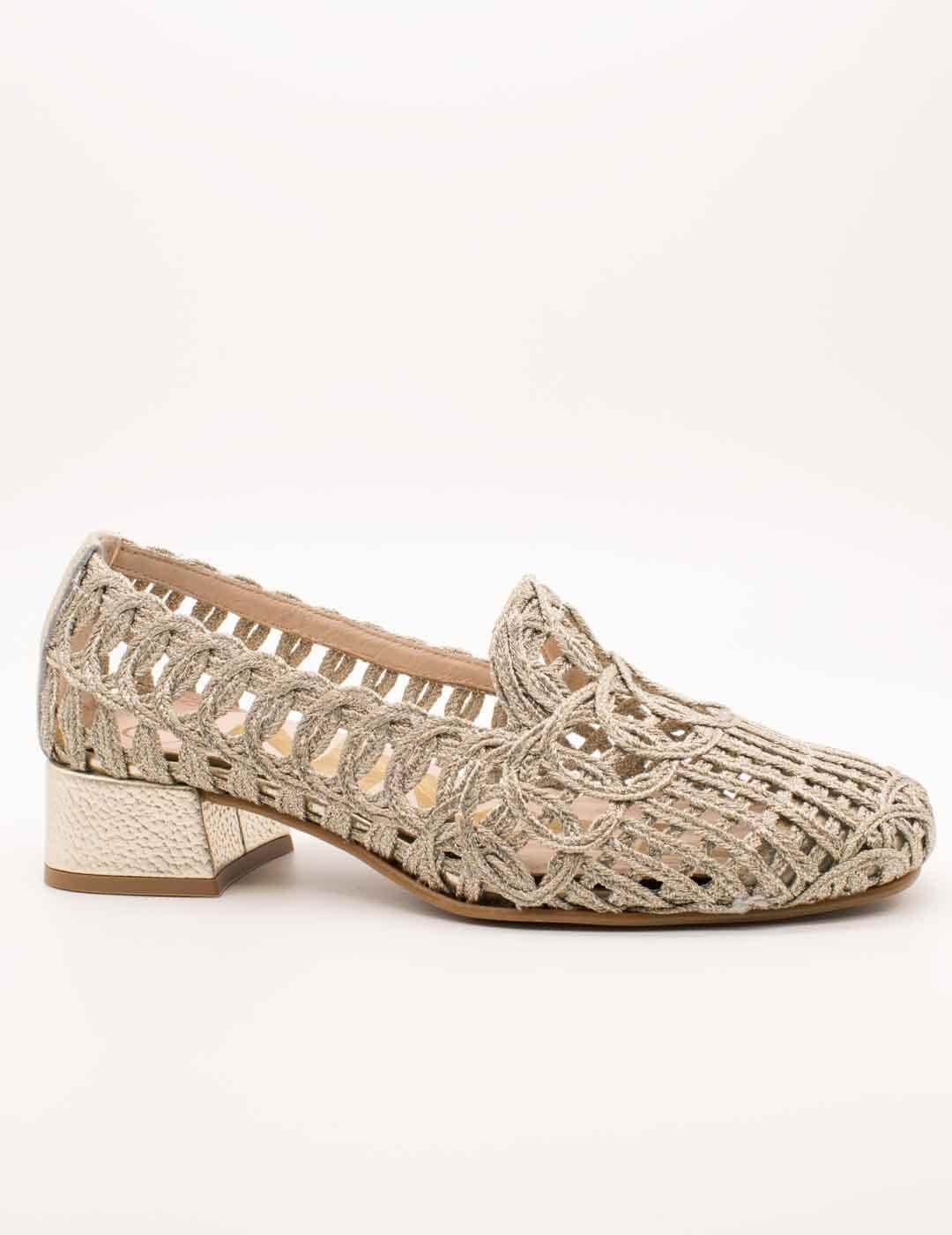 Zapato Nival 15774 Rafia Platino de Mujer