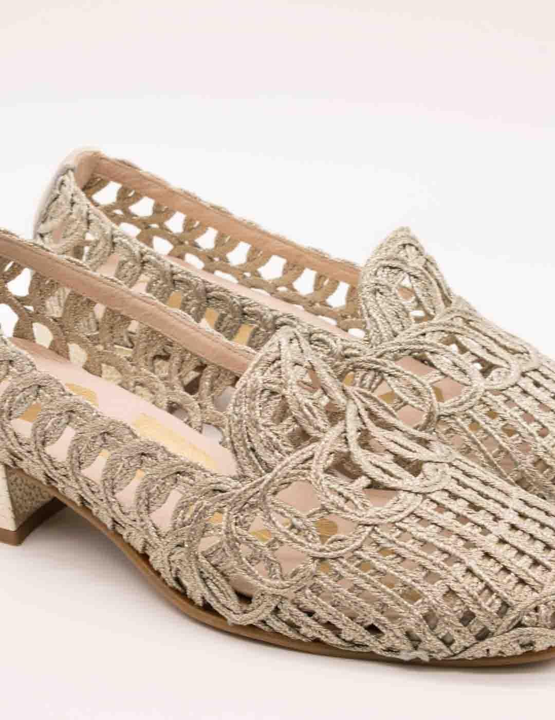 Zapato Nival 15774 Rafia Platino de Mujer