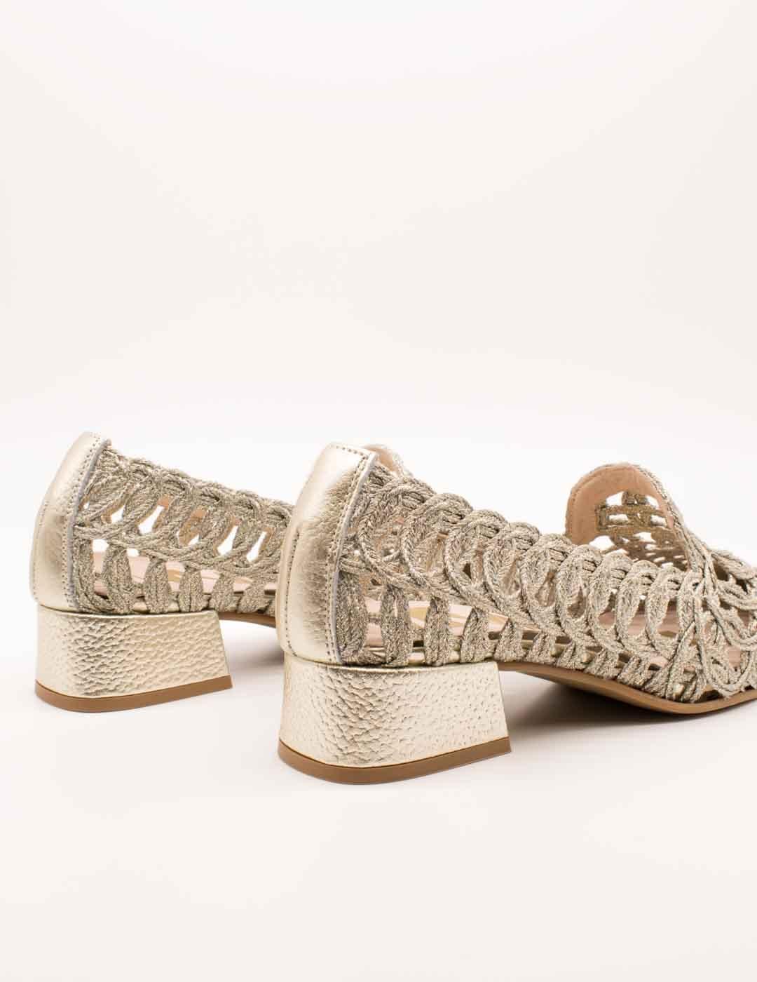 Zapato Nival 15774 Rafia Platino de Mujer