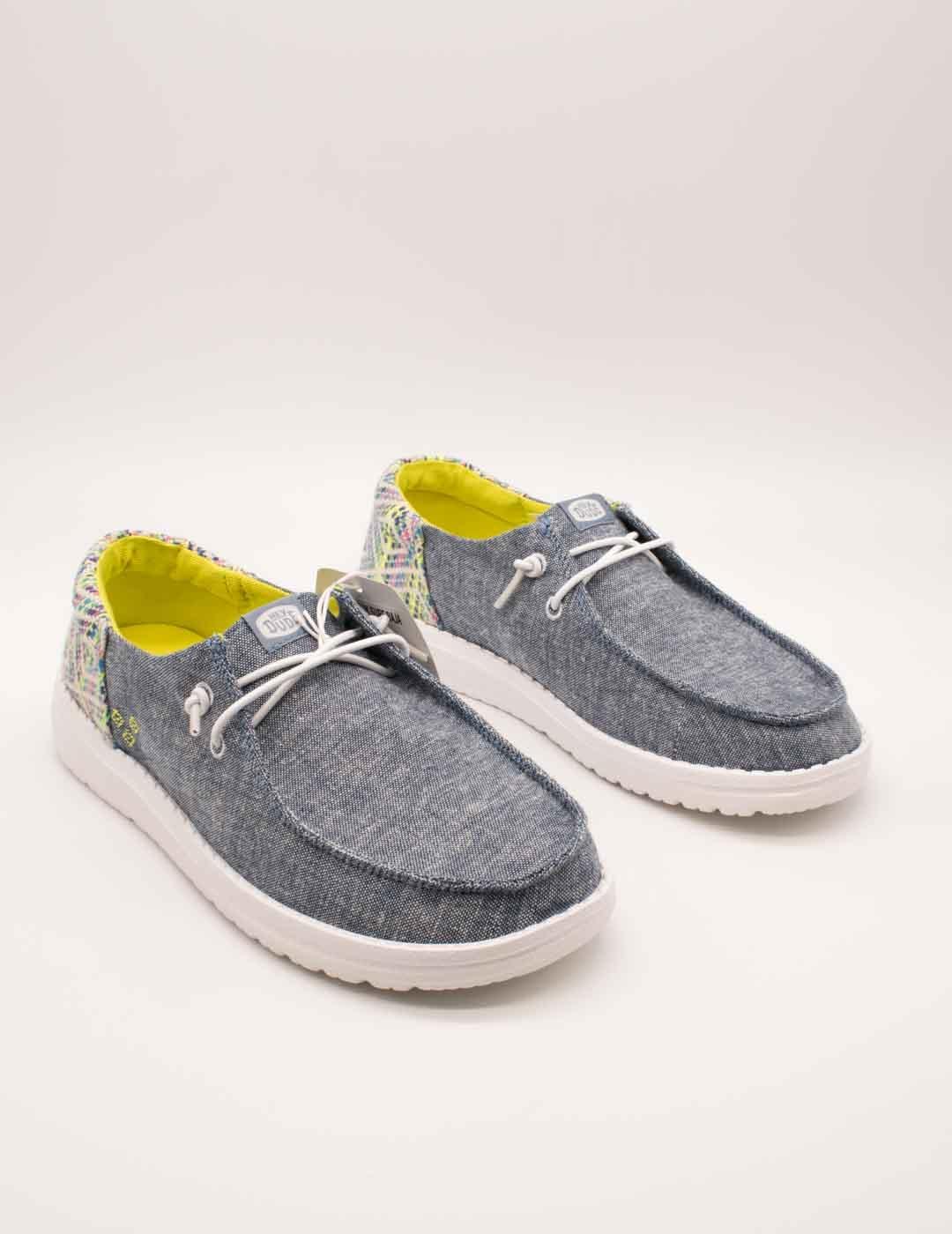Zapato Hey Dude HD43156-4NY Wendy Blue Multi de Mujer