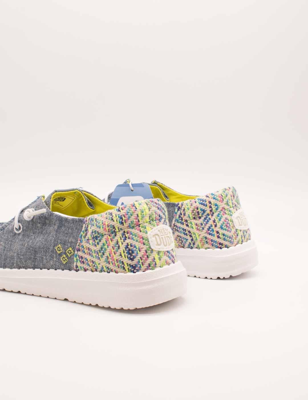 Zapato Hey Dude HD43156-4NY Wendy Blue Multi de Mujer