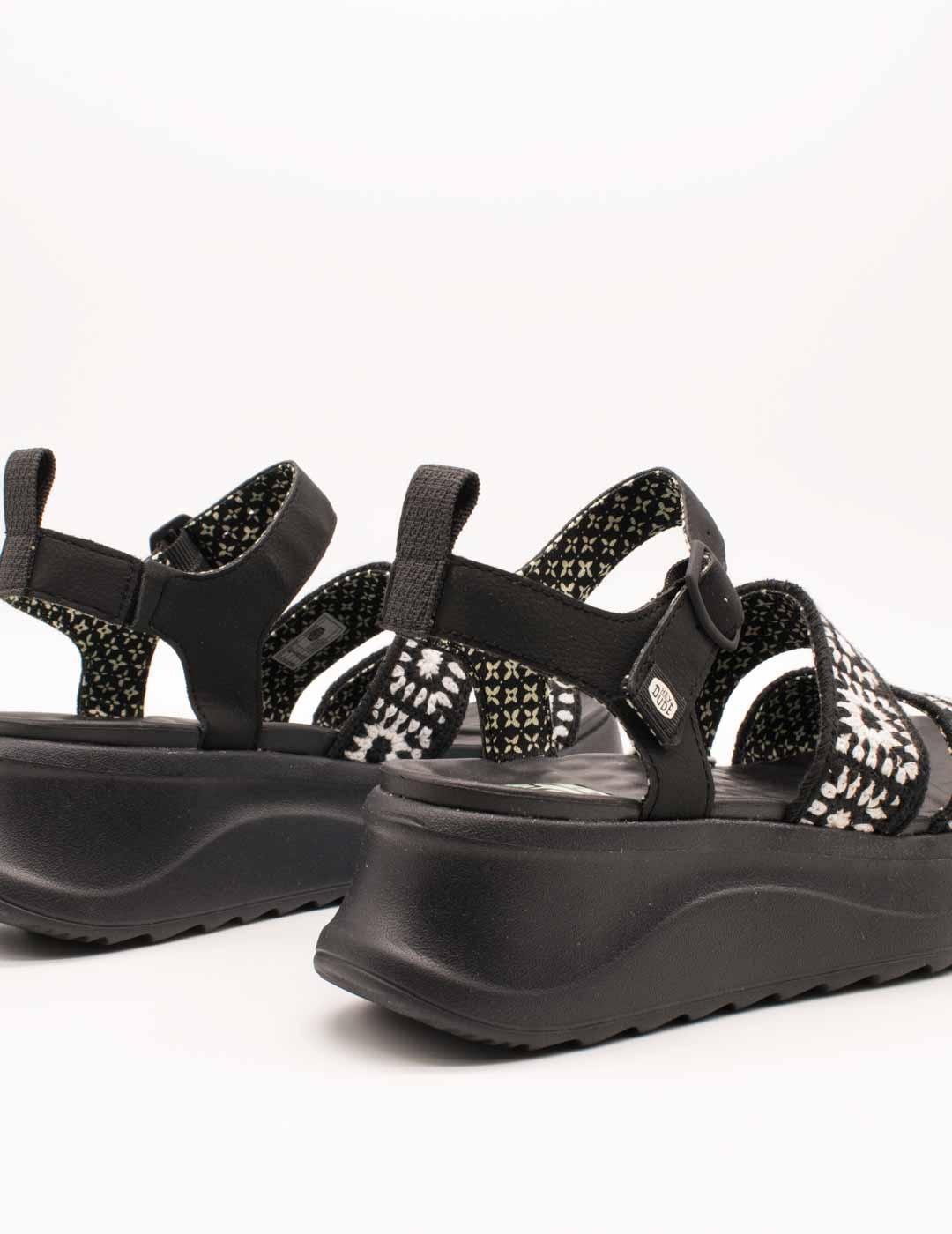 Sandalia Hey Dude HD43200-066 Delray Black de Mujer
