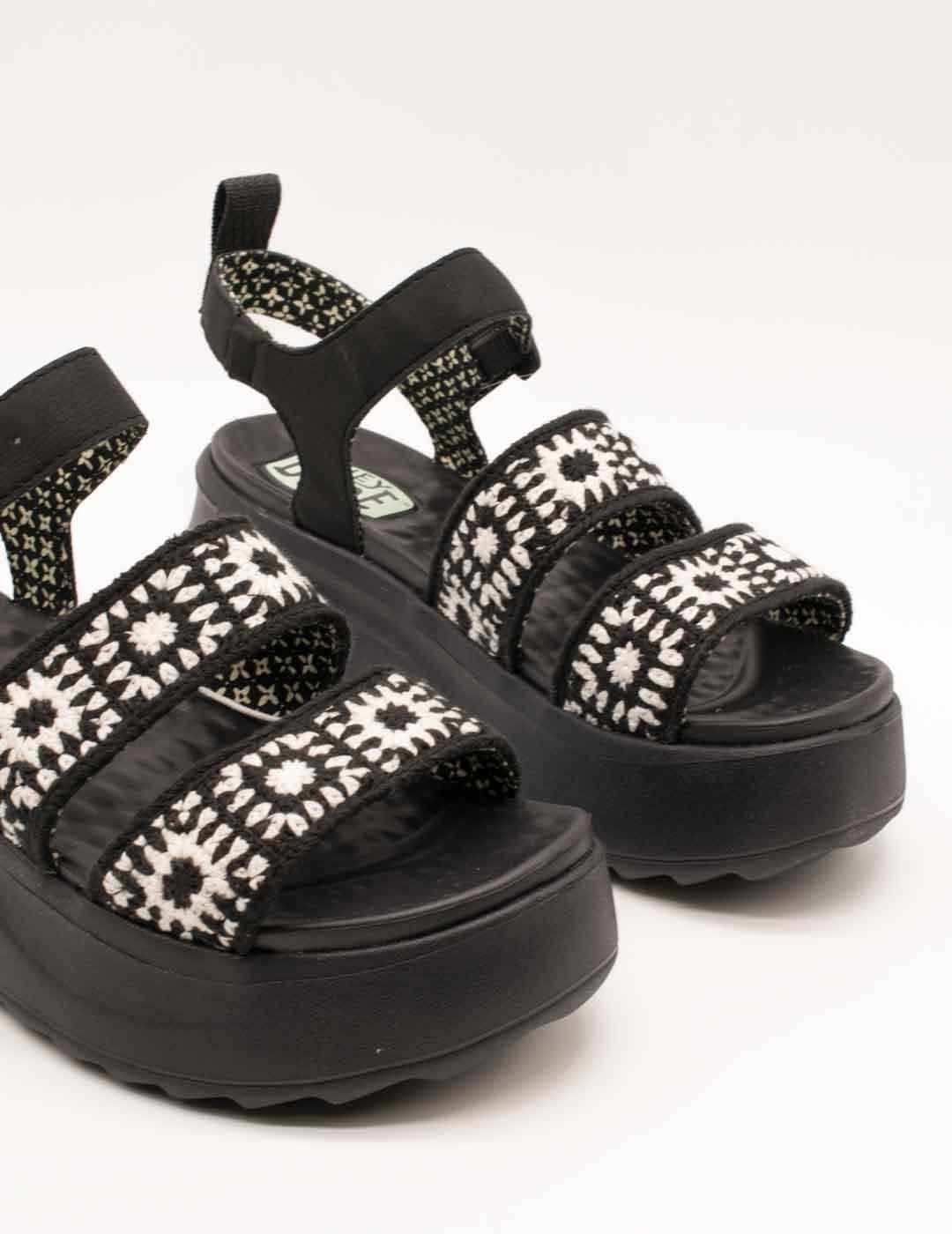 Sandalia Hey Dude HD43200-066 Delray Black de Mujer