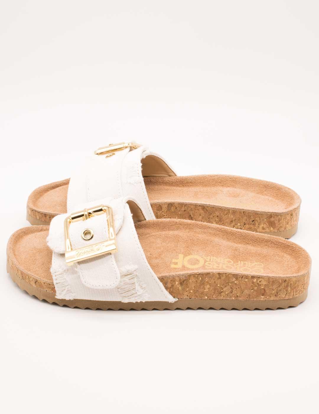 Sandalia Colors Of California BIO503 Blanco de Mujer