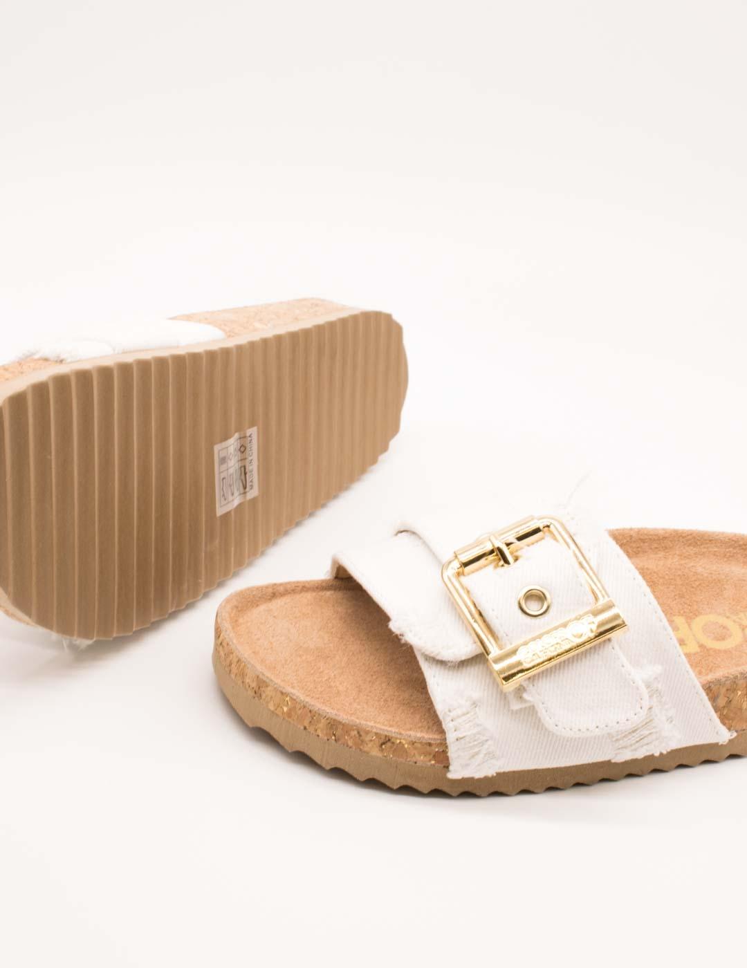 Sandalia Colors Of California BIO503 Blanco de Mujer