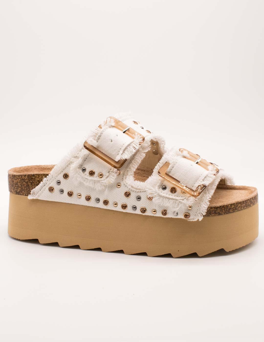 Sandalia Colors Of California BES41 Blanco de Mujer