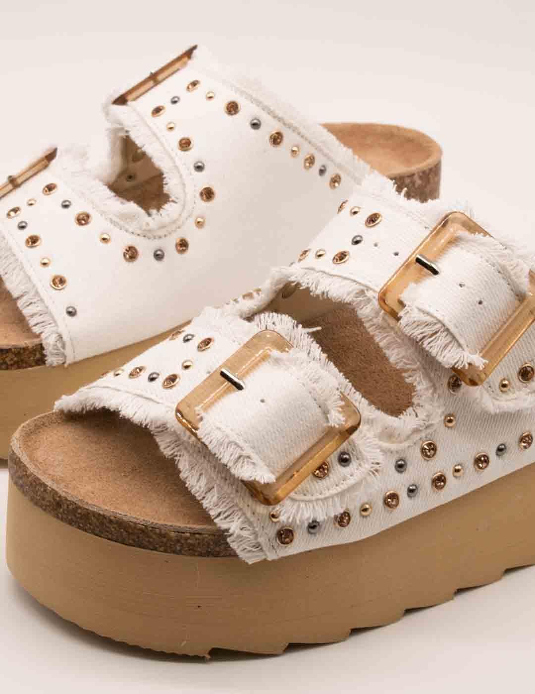 Sandalia Colors Of California BES41 Blanco de Mujer