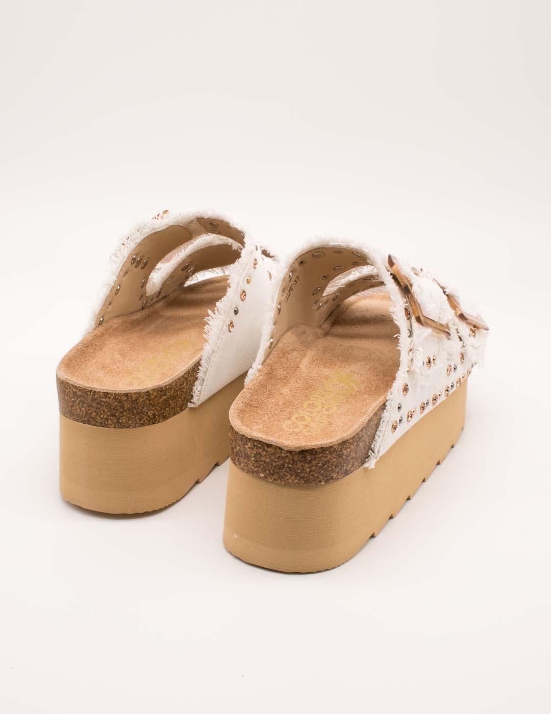 Sandalia Colors Of California BES41 Blanco de Mujer