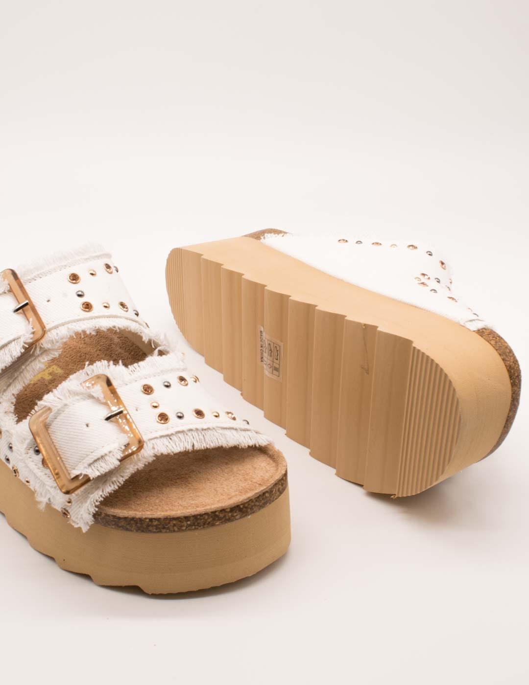 Sandalia Colors Of California BES41 Blanco de Mujer