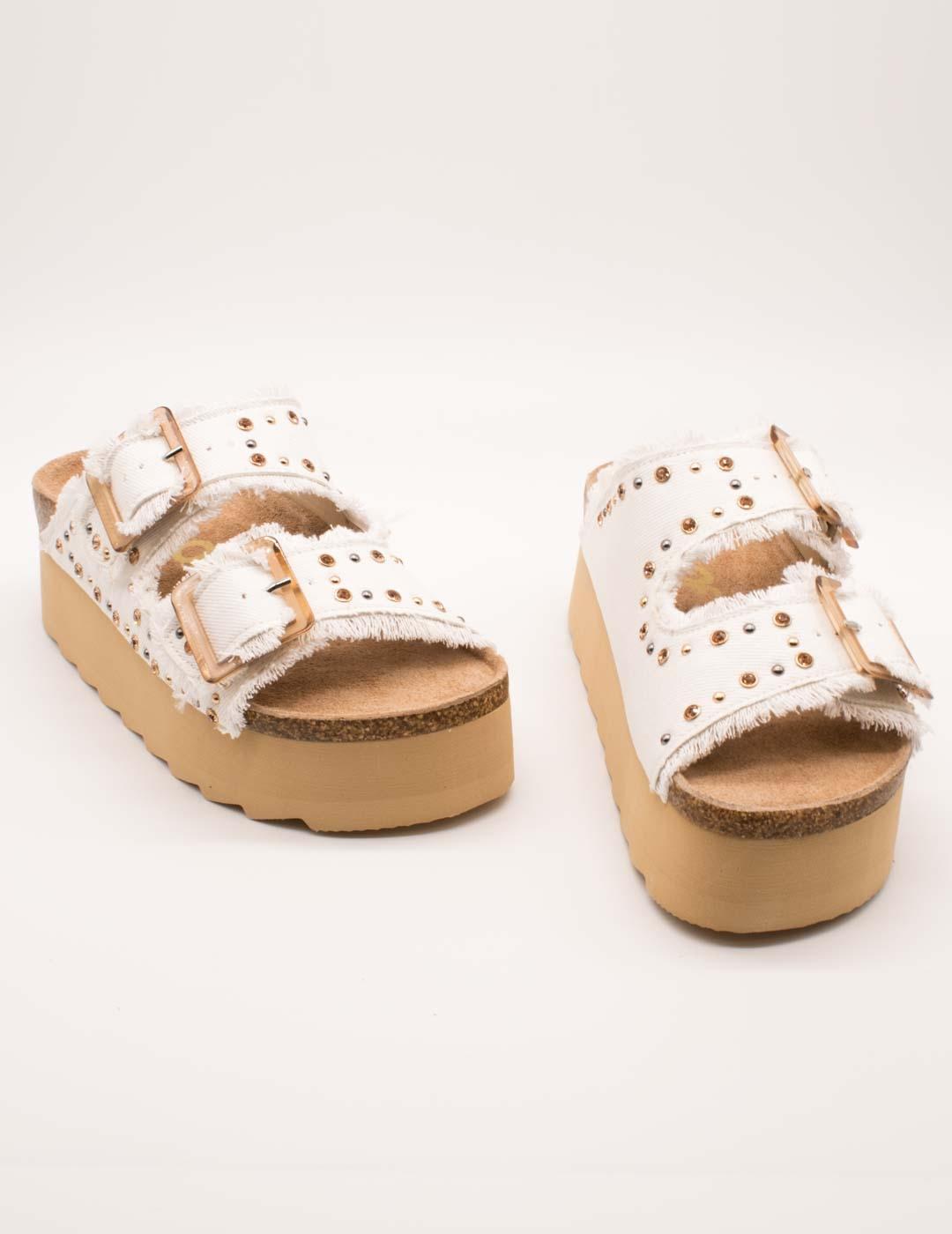 Sandalia Colors Of California BES41 Blanco de Mujer