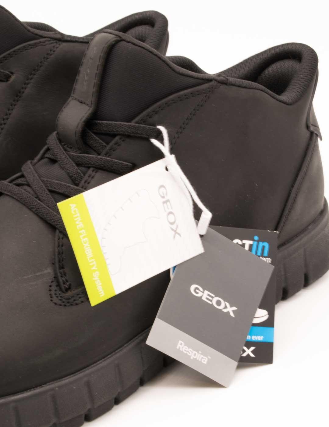 Botín Geox U56MAB 000FF C9999 Flextride Black de Hombre