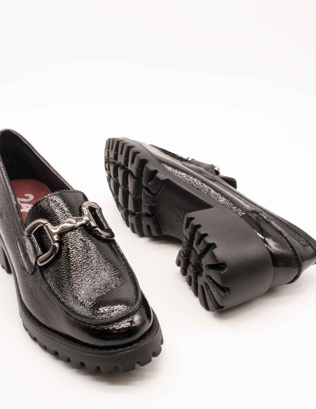 Zapato 24HRS 26565 Palak Negro de Mujer