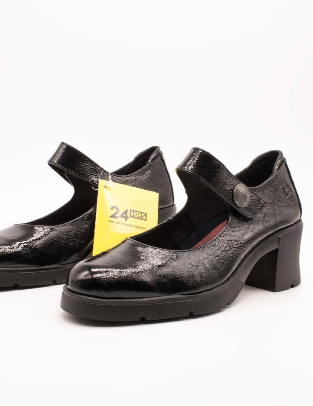 Zapato 24HRS 26605 Palak Negro de Mujer