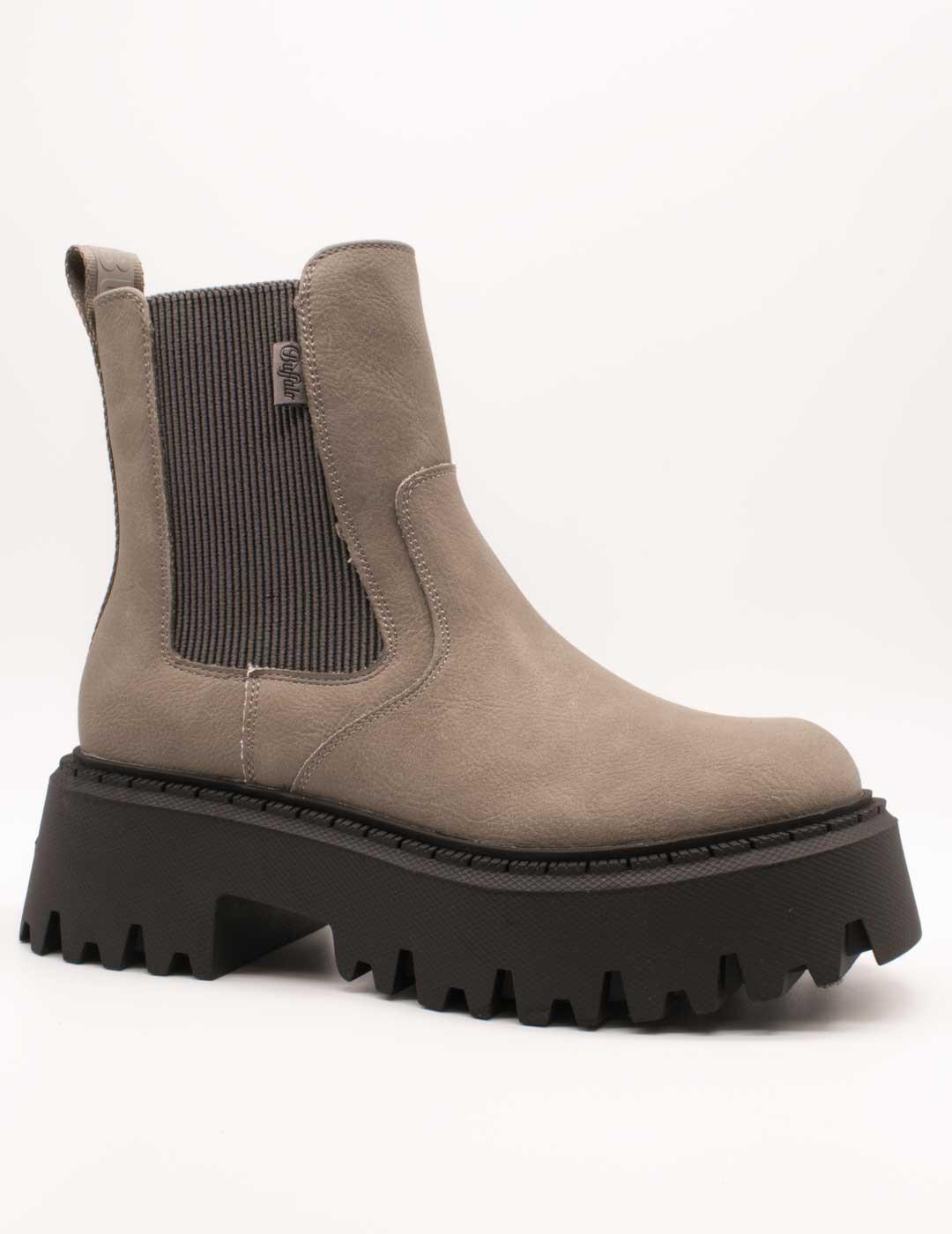 Bota Buffalo B25000127 Aspen Chelsea Vegan Grey de Mujer