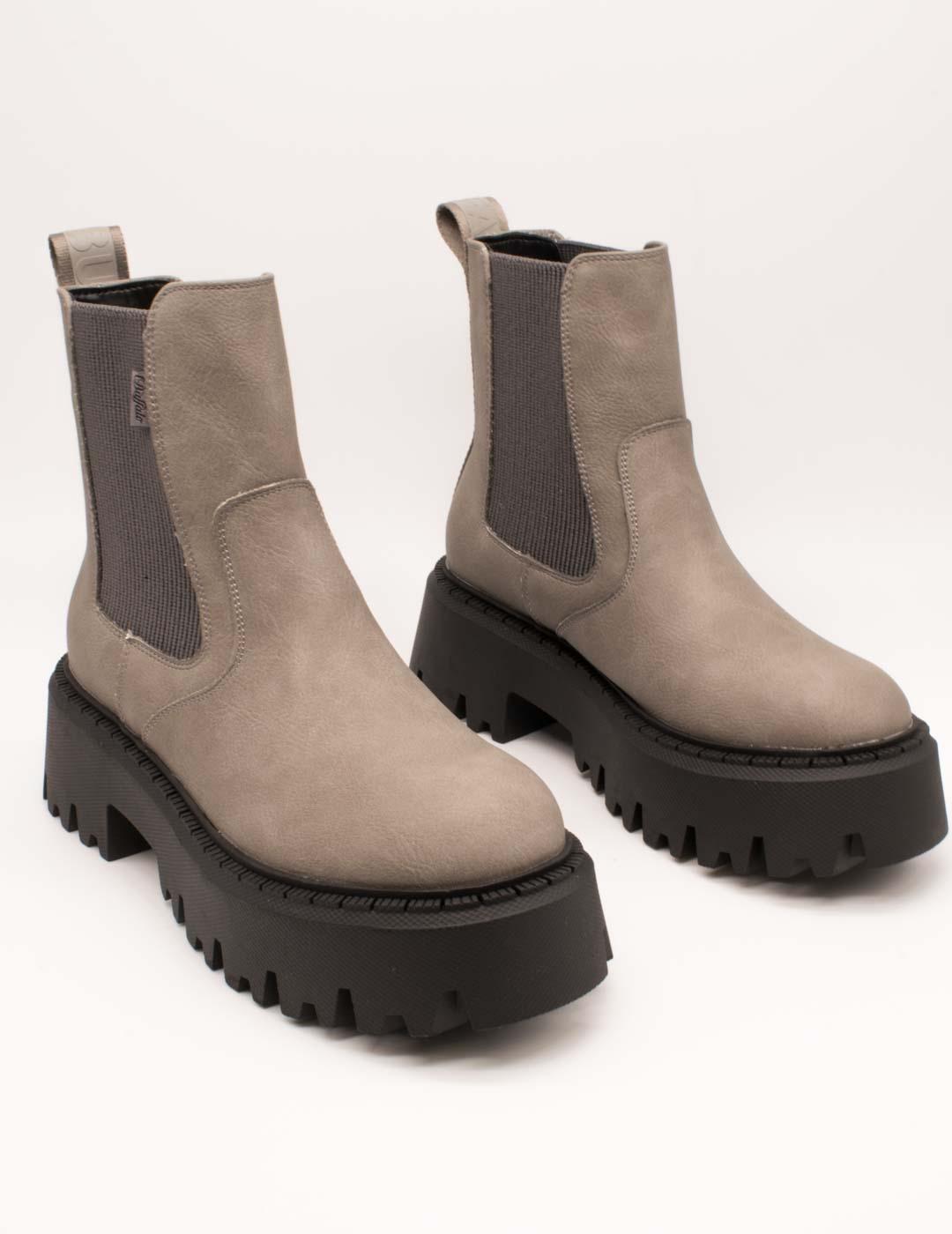 Bota Buffalo B25000127 Aspen Chelsea Vegan Grey de Mujer