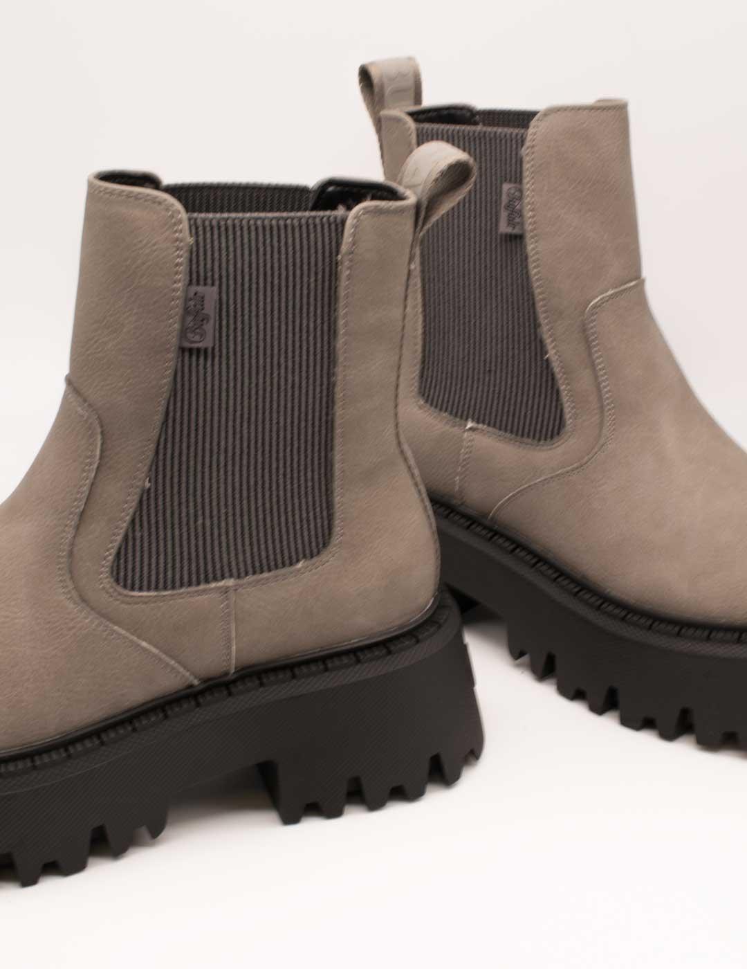 Bota Buffalo B25000127 Aspen Chelsea Vegan Grey de Mujer