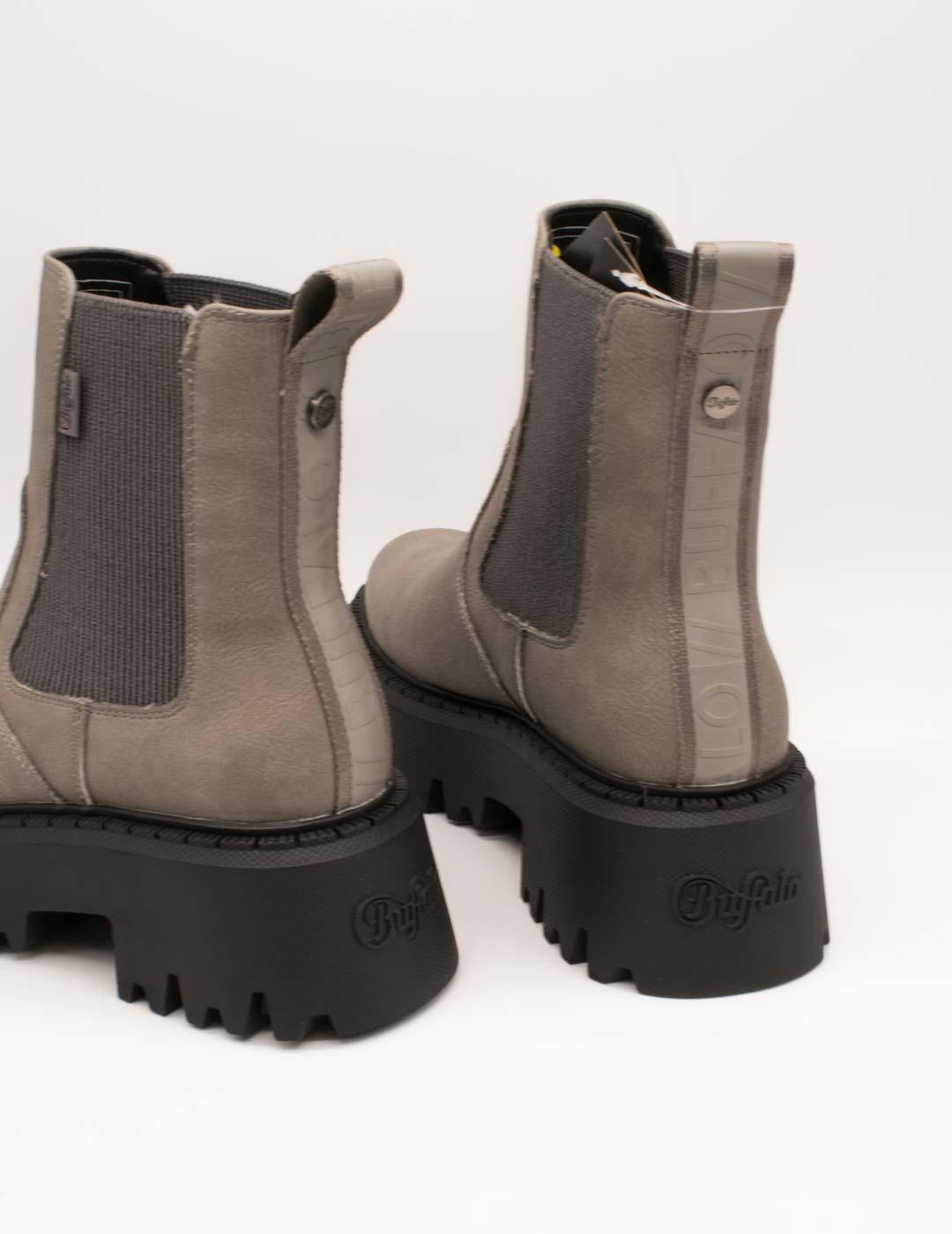 Bota Buffalo B25000127 Aspen Chelsea Vegan Grey de Mujer
