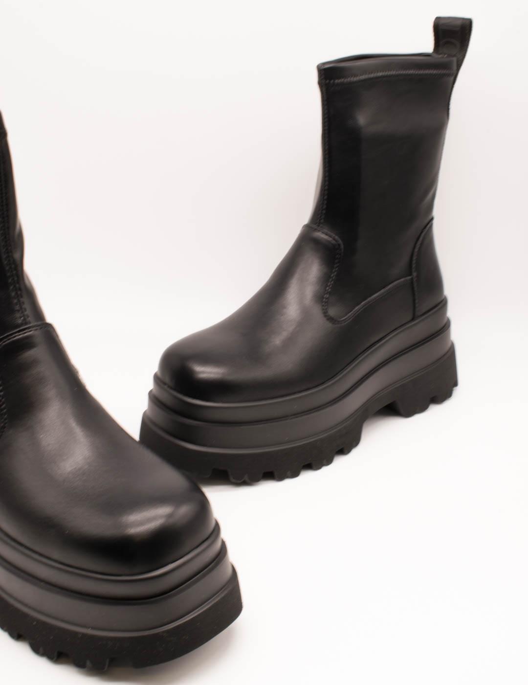 Bota Buffalo B25000127 Jupiter Sock Boot Black de Mujer