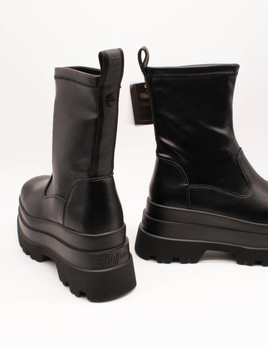 Bota Buffalo B25000127 Jupiter Sock Boot Black de Mujer