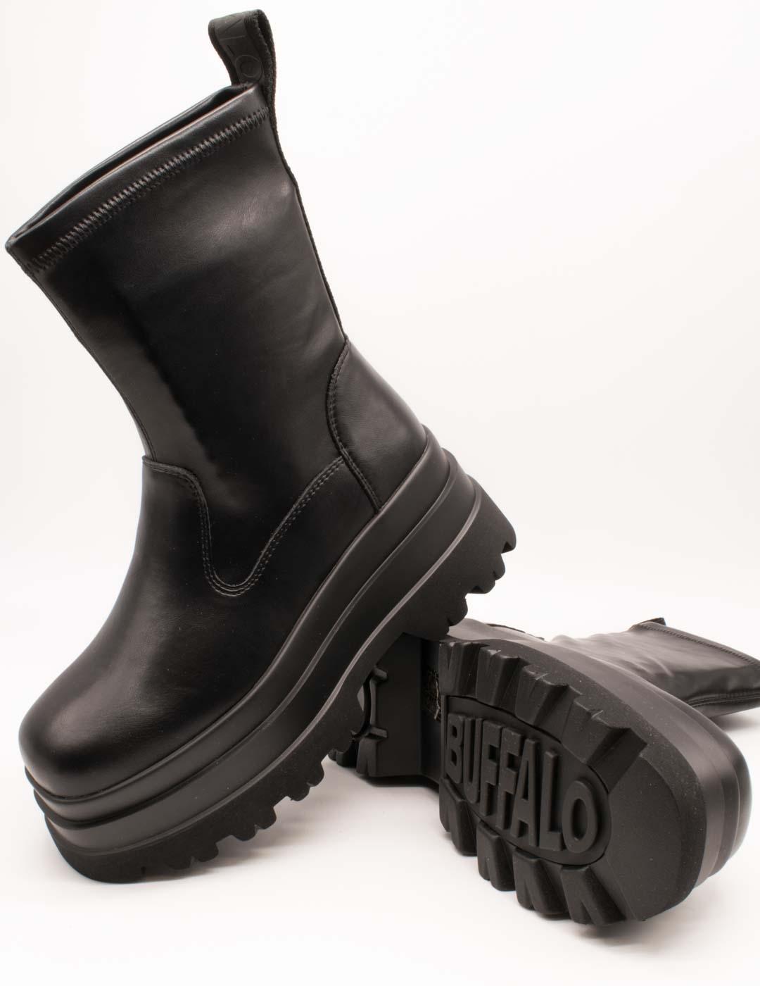 Bota Buffalo B25000127 Jupiter Sock Boot Black de Mujer