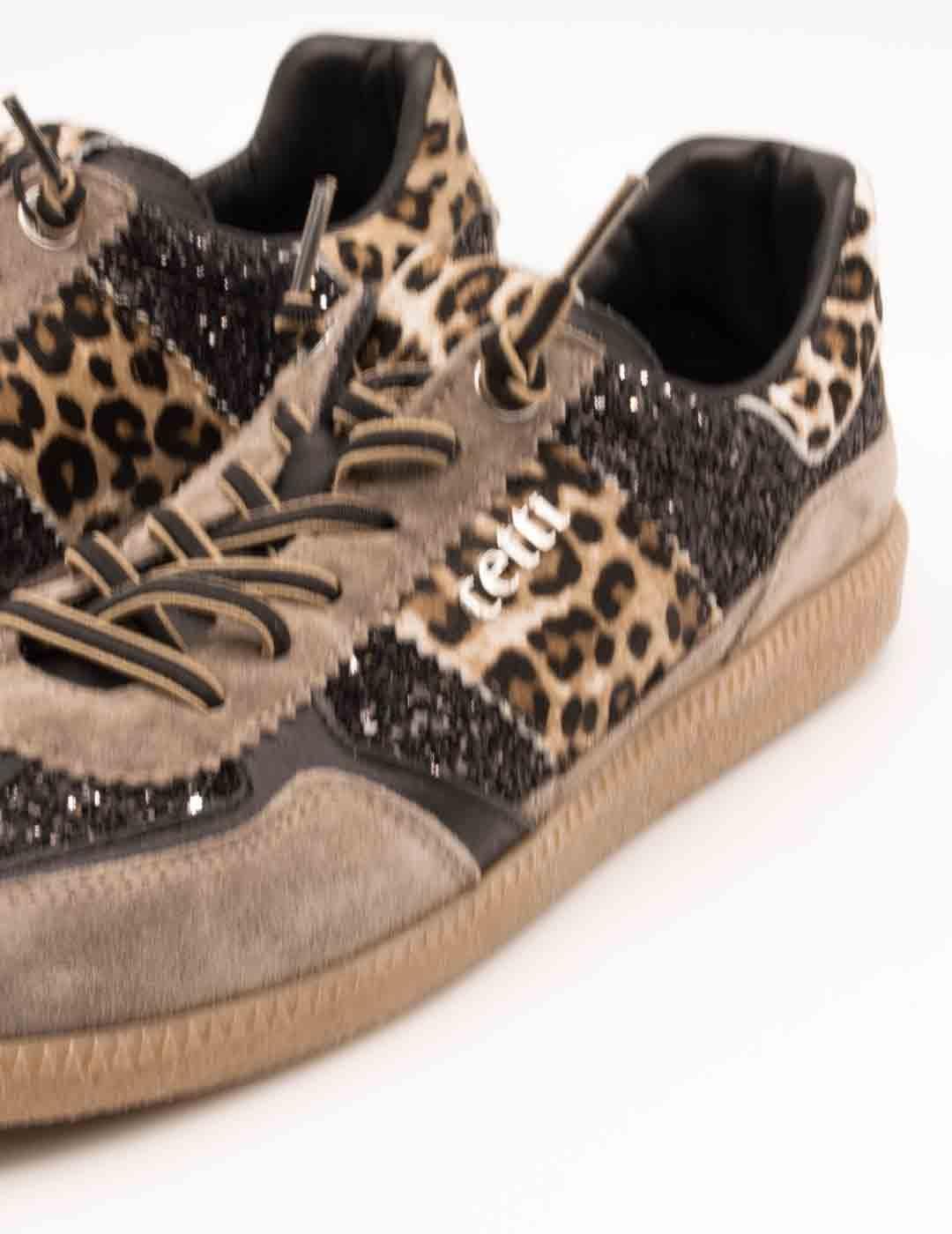 Deportivo Cetti C-1395 Ante Glitter Negro de Mujer