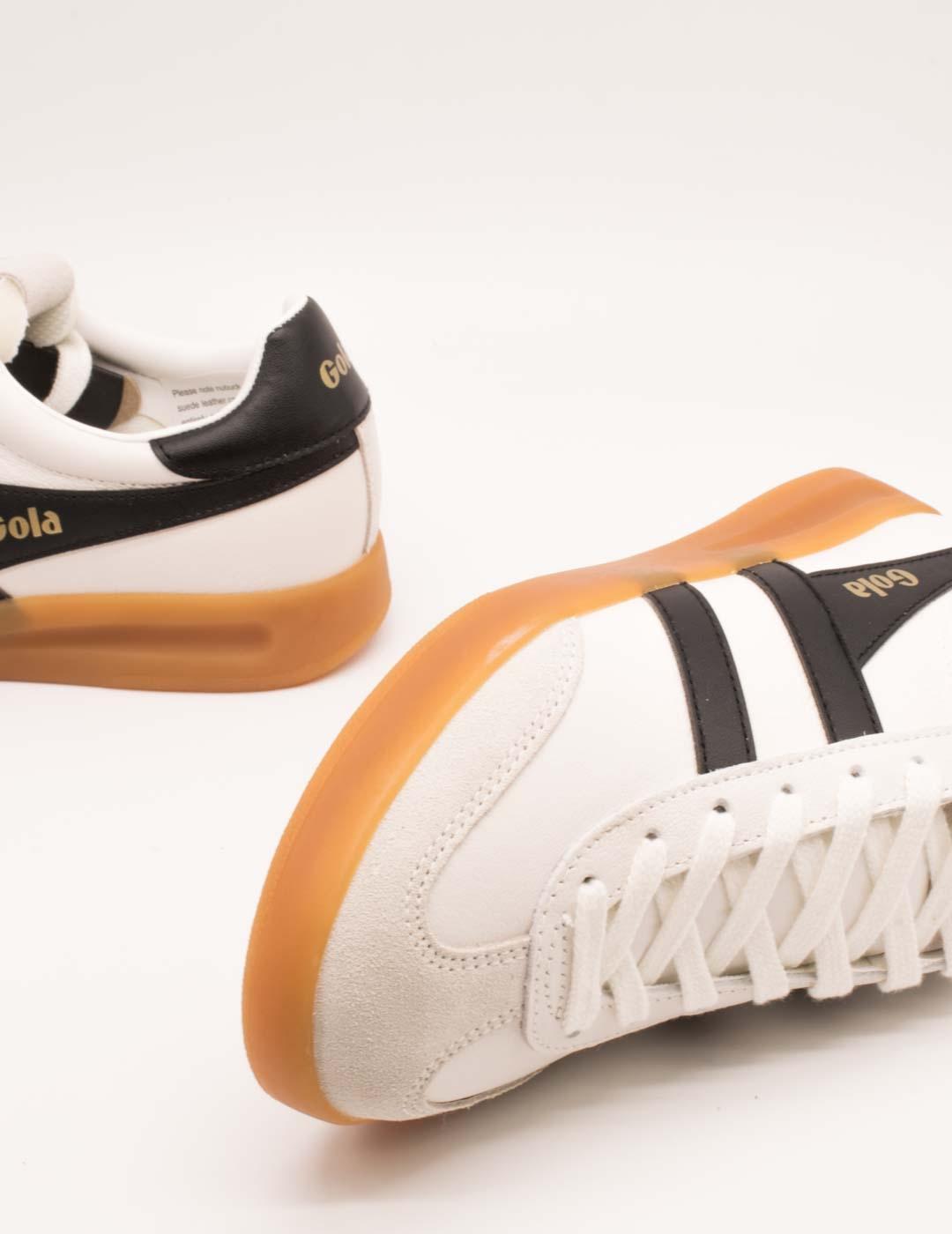 Deportivo Gola CLB743 Cyclone Leather Trainer White de Mujer