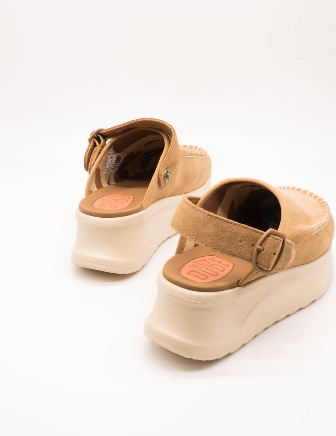Zueco Hey Dude HD44259-265 Delray Clog Tan de Mujer