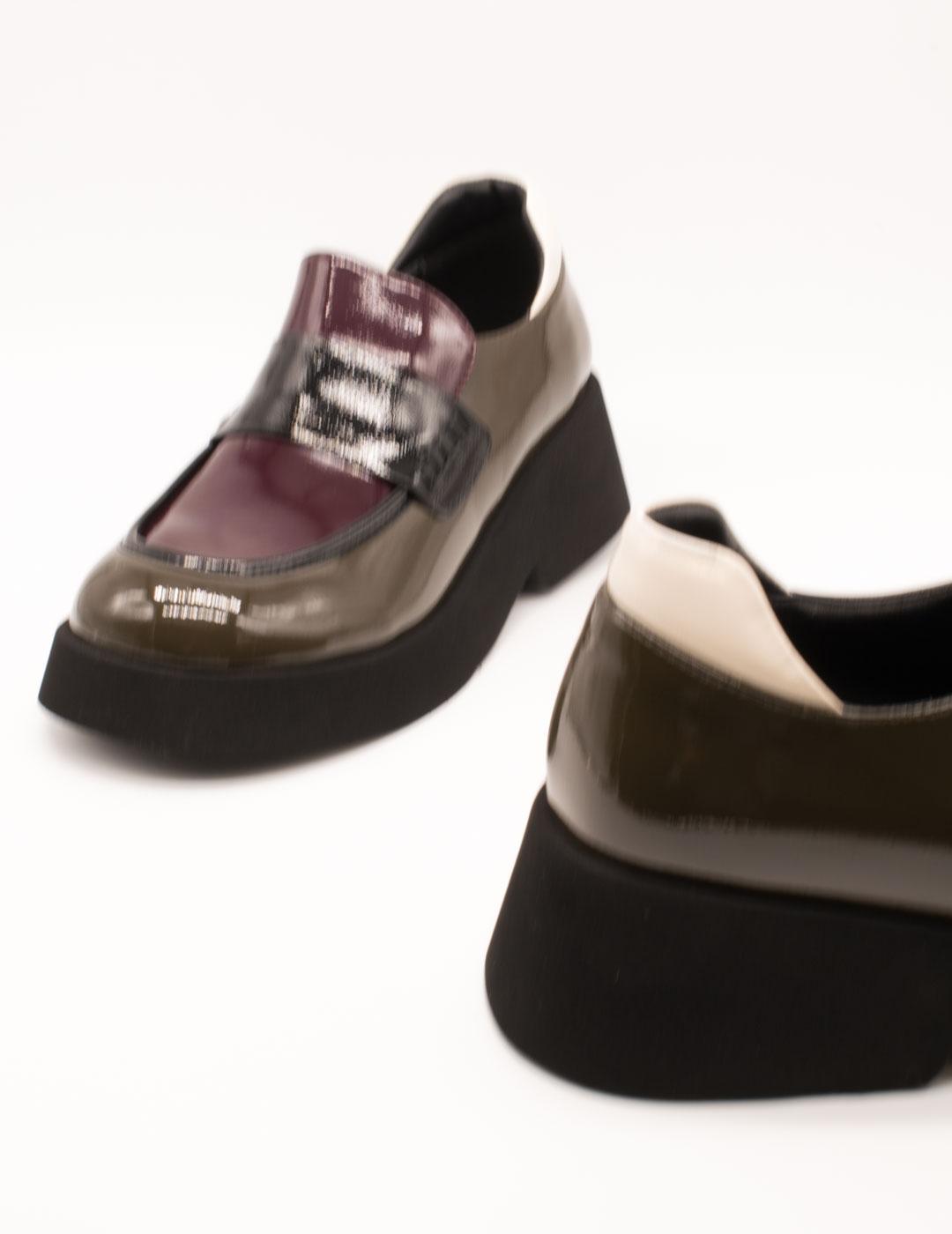 Zapato Noa Harmon 010171-0M33 Coffe Multi Kaki de Mujer