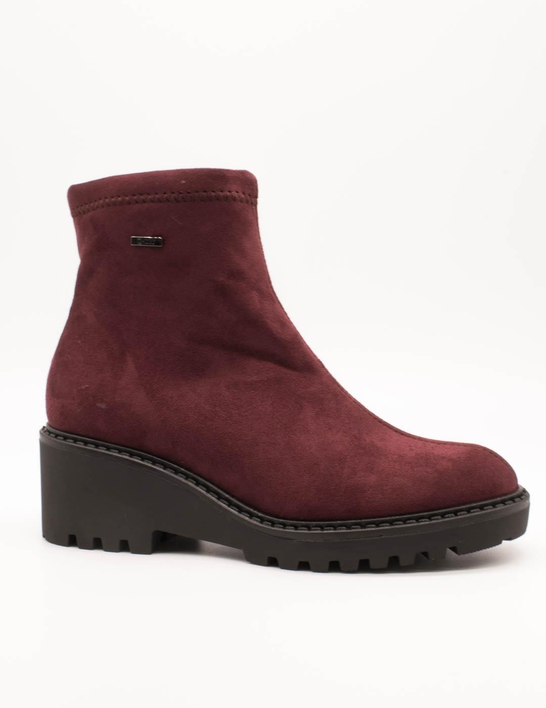 Botín Viguera 8284 Licra Hidro Suede Bordo de Mujer