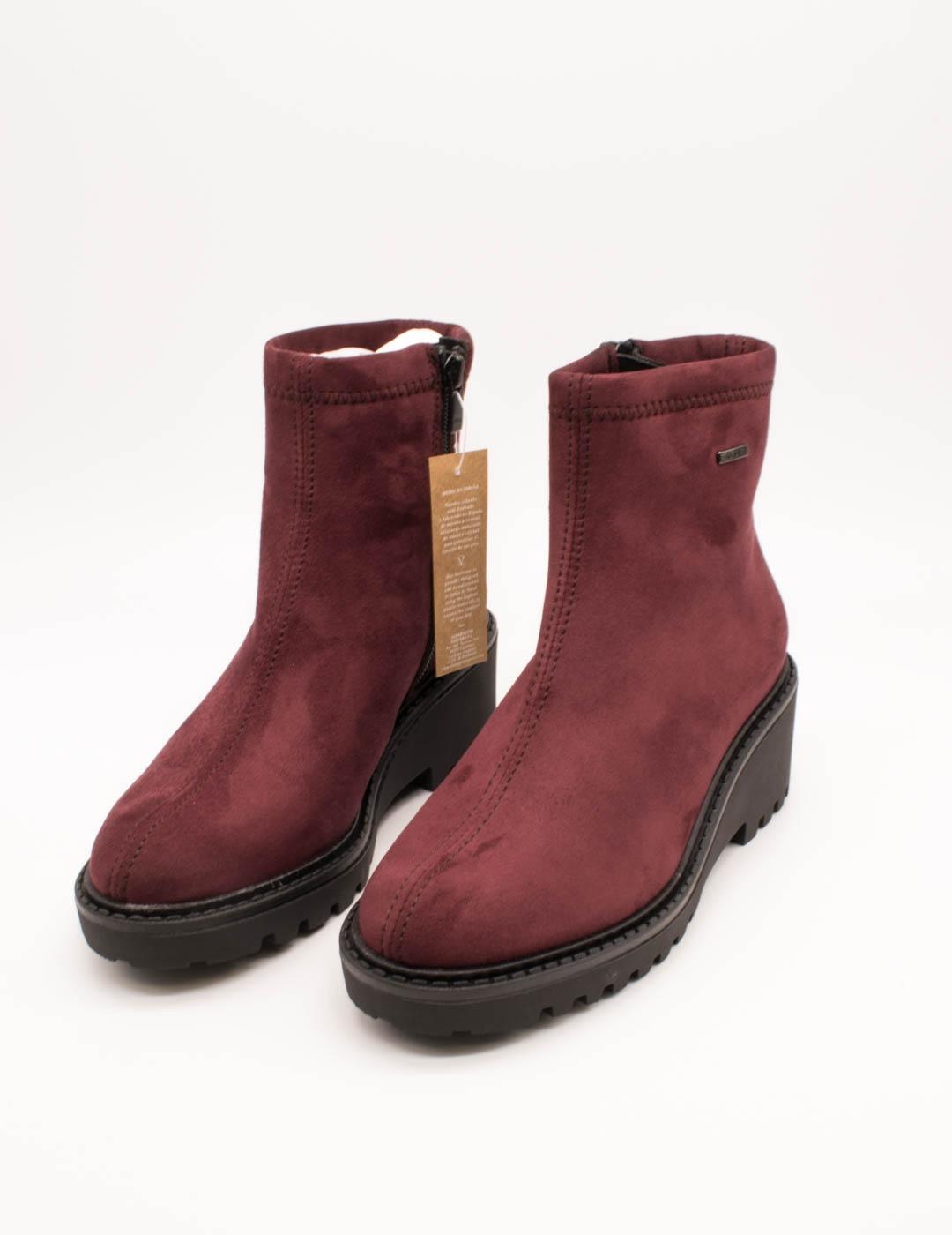 Botín Viguera 8284 Licra Hidro Suede Bordo de Mujer
