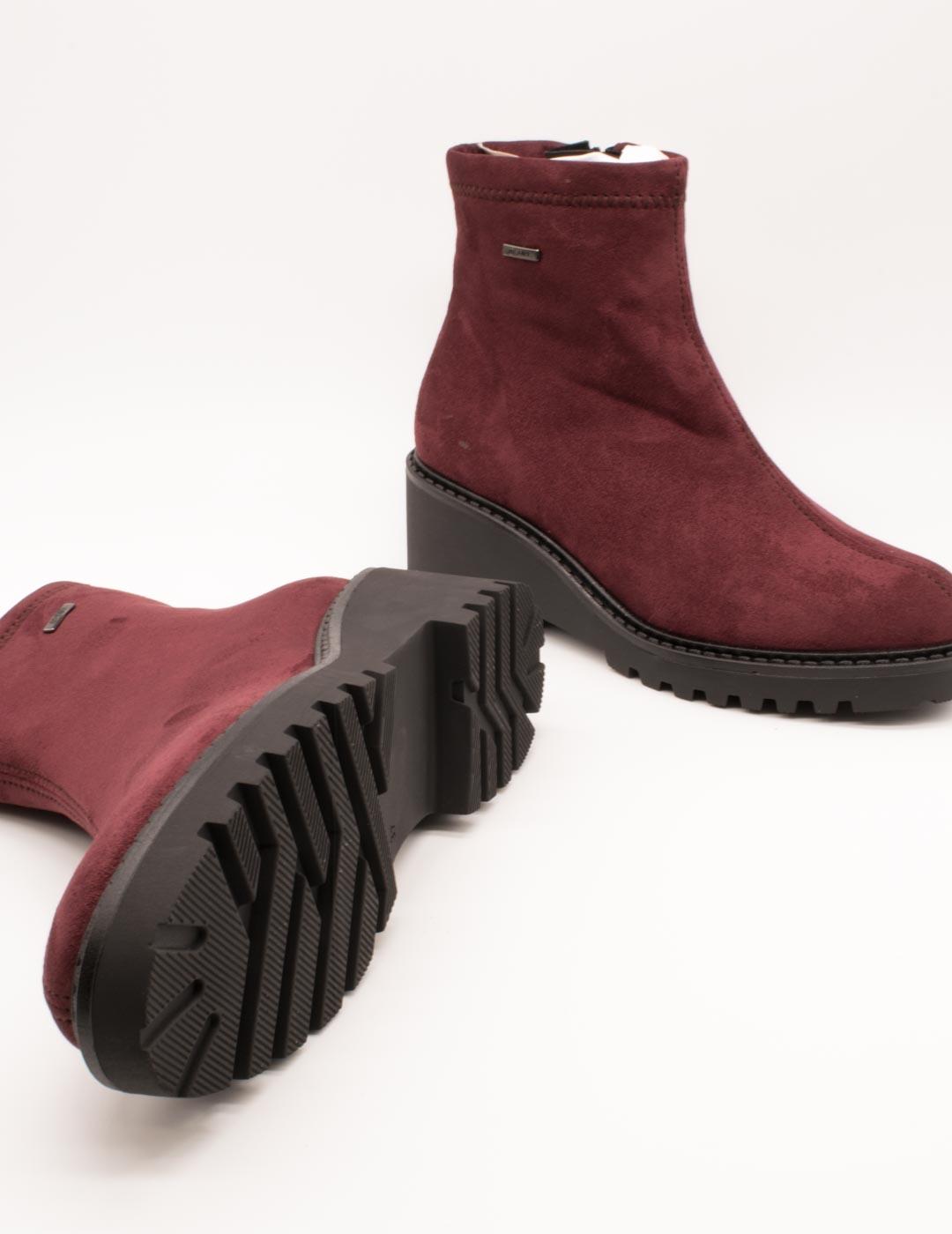 Botín Viguera 8284 Licra Hidro Suede Bordo de Mujer