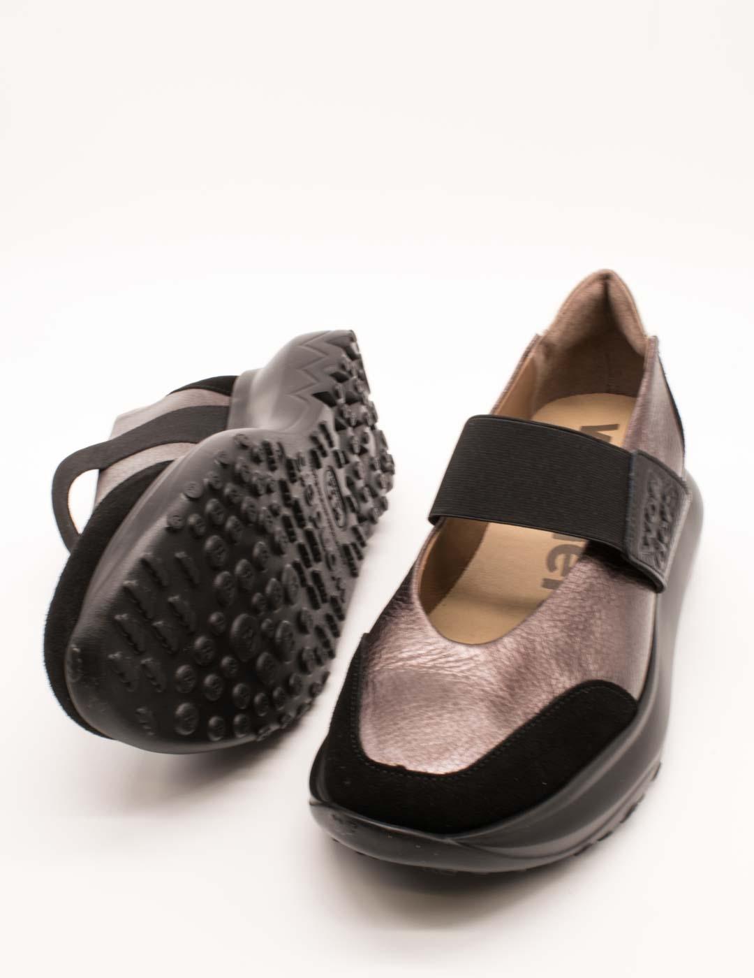 Zapato Wonders A-4011 Combi Negro de Mujer