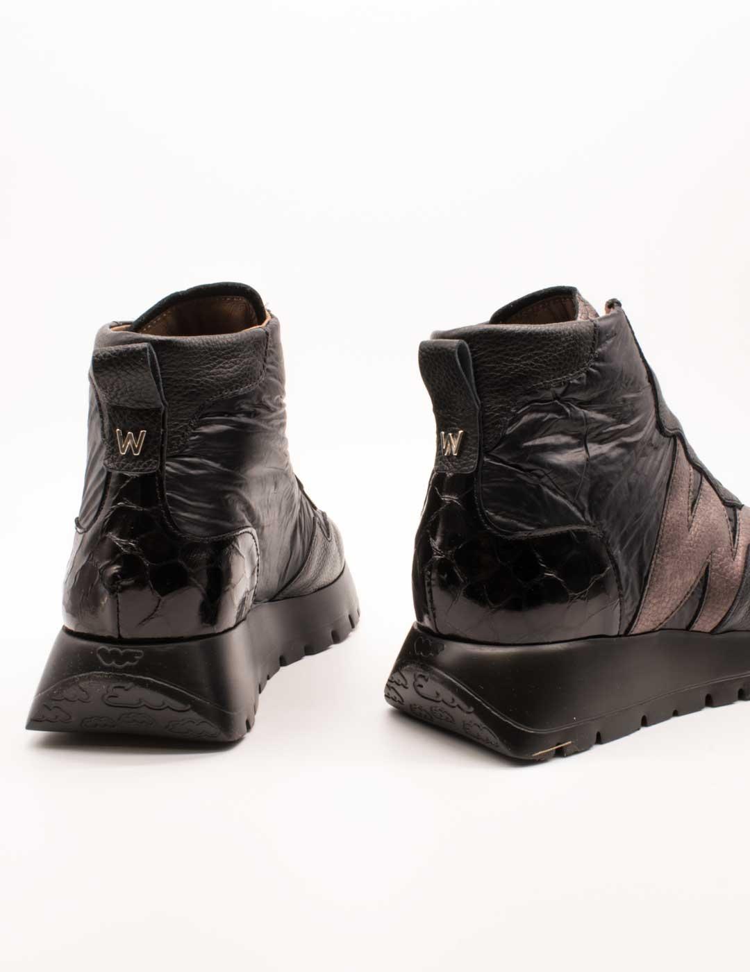 Deportivo Wonders A-2493 Combi Negro-Plomo de Mujer