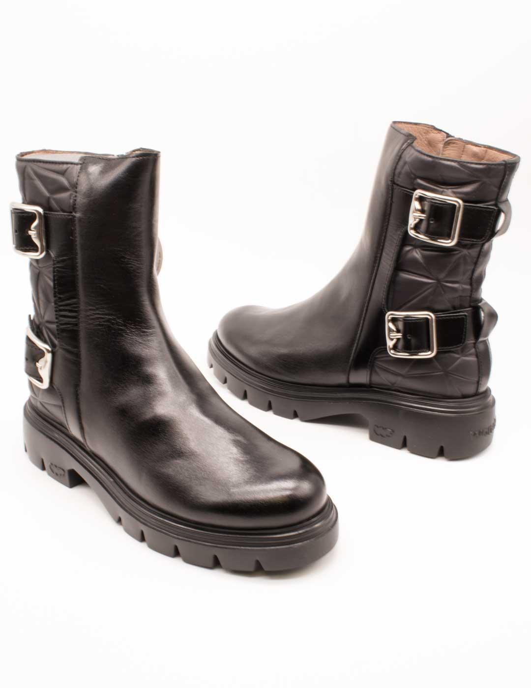 Botín Wonders A-4301 Oregon Nylon Negro de Mujer