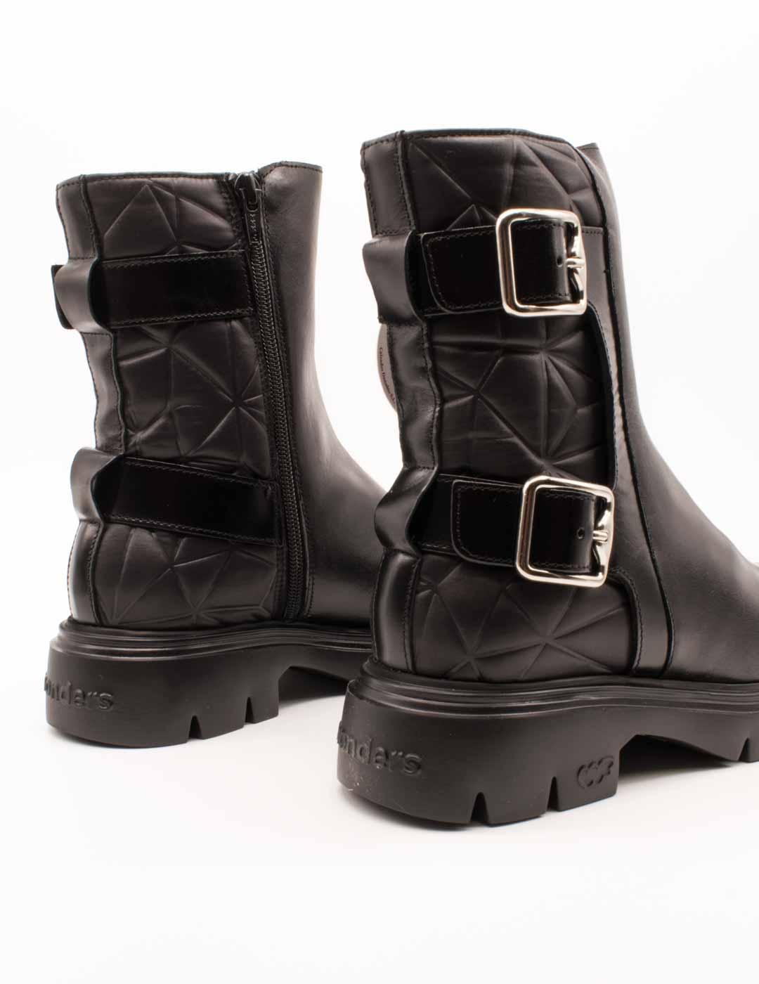 Botín Wonders A-4301 Oregon Nylon Negro de Mujer