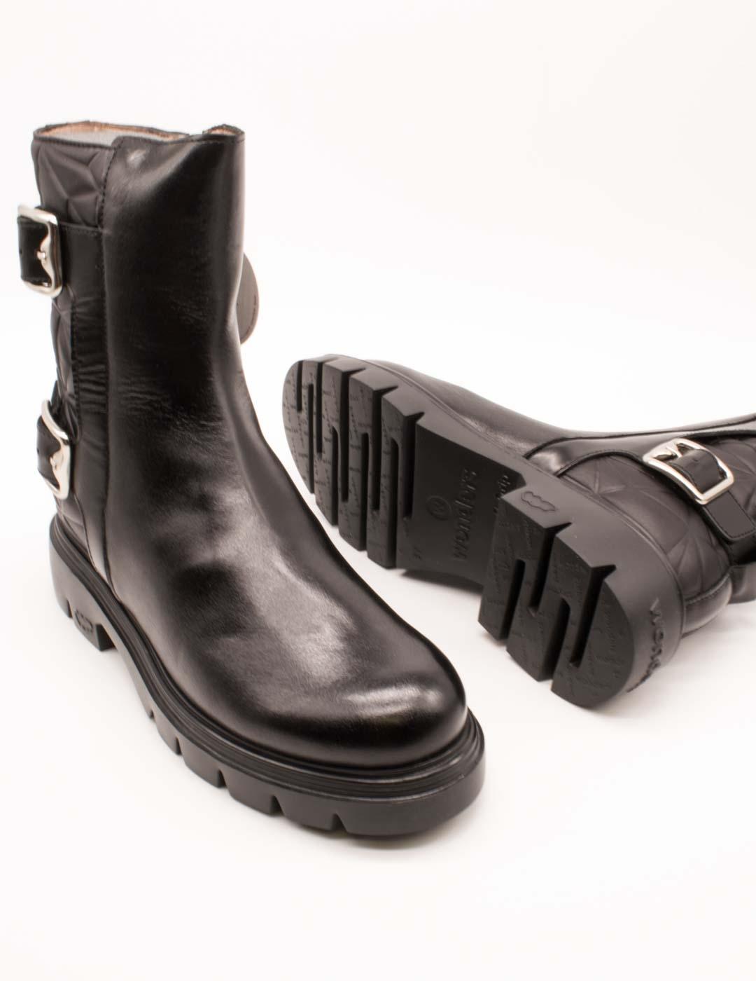 Botín Wonders A-4301 Oregon Nylon Negro de Mujer