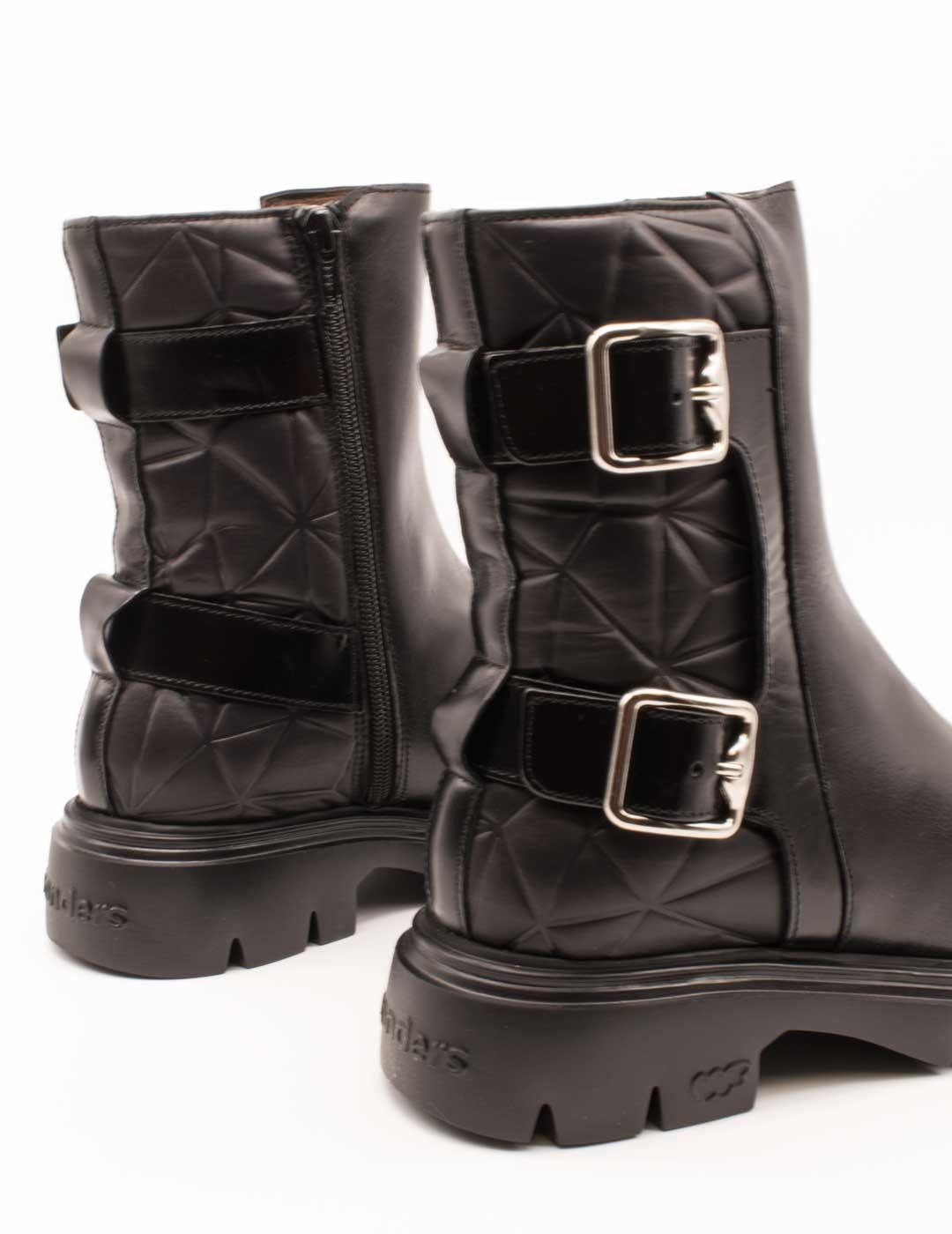 Botín Wonders A-4301 Oregon Nylon Negro de Mujer