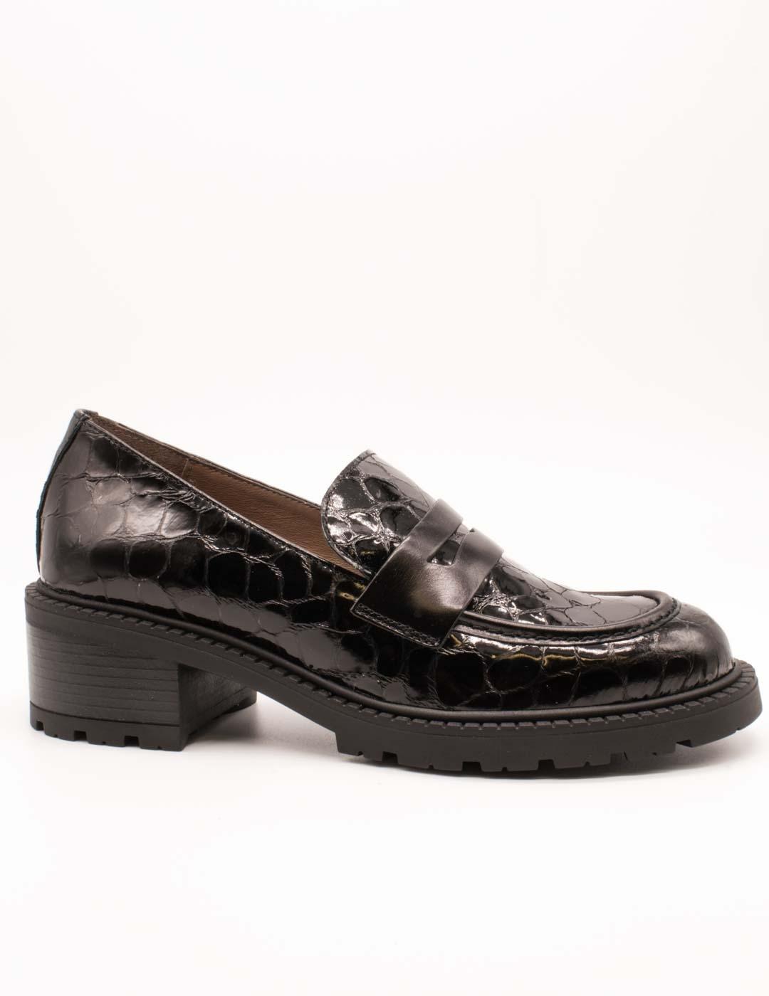 Zapato Wonders D-1401 Tartaruga Oregon Negro de Mujer
