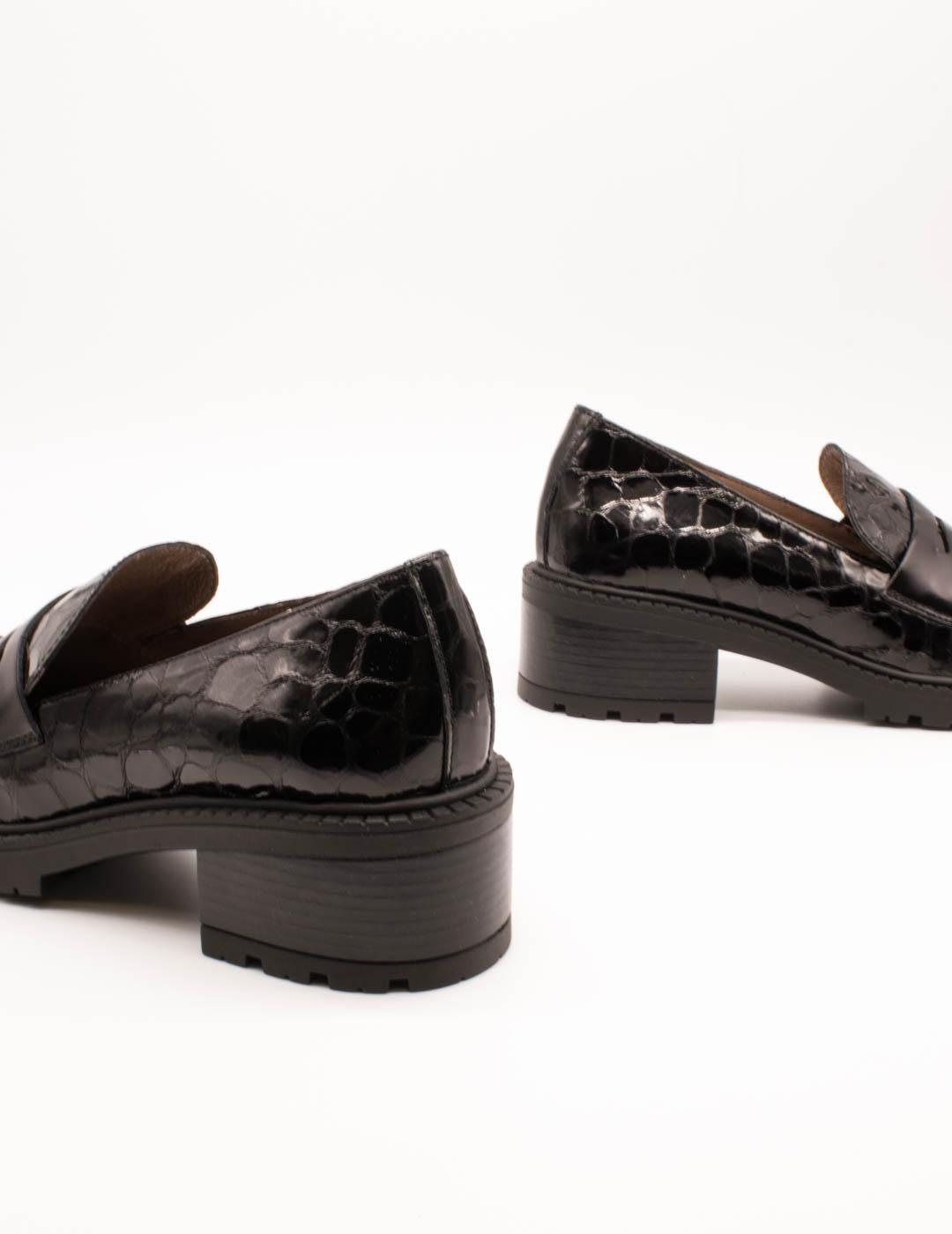 Zapato Wonders D-1401 Tartaruga Oregon Negro de Mujer