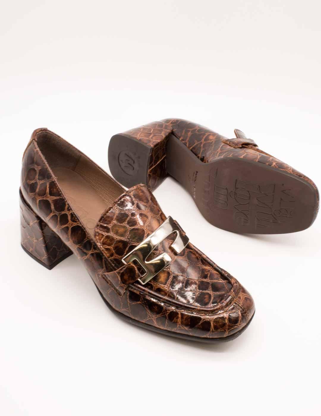 Zapato Wonders H-6603 Tartaruga Cuero de Mujer