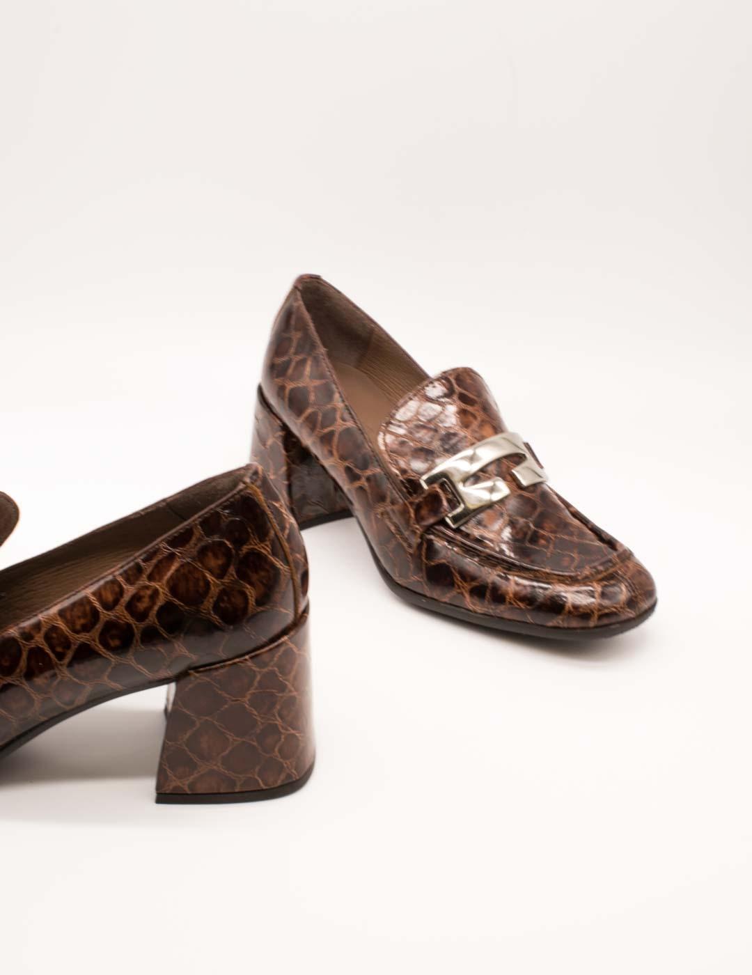 Zapato Wonders H-6603 Tartaruga Cuero de Mujer