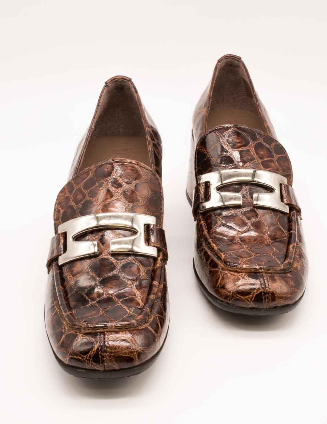 Zapato Wonders H-6603 Tartaruga Cuero de Mujer