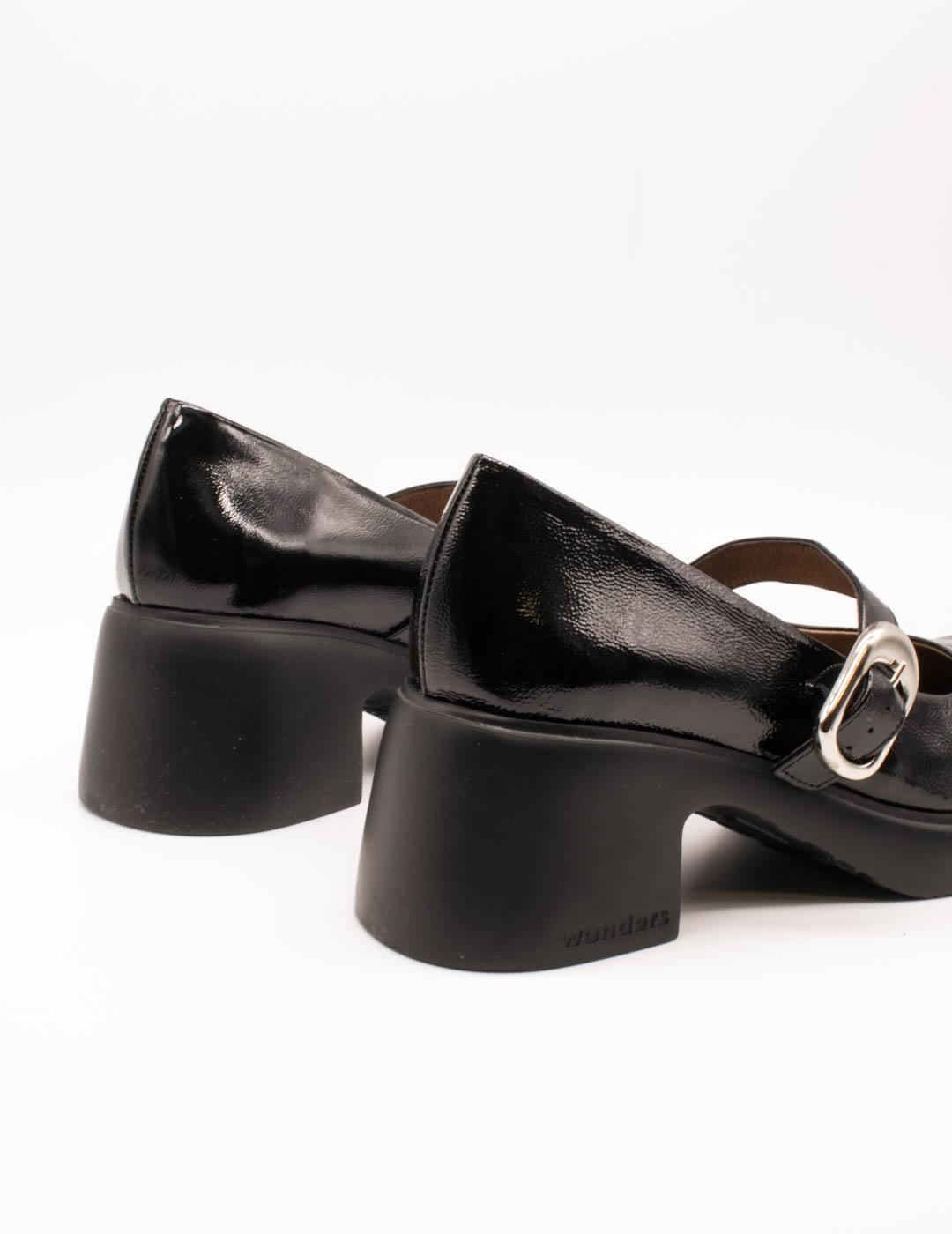 Zapato Wonders E-7122 Lack Negro de Mujer