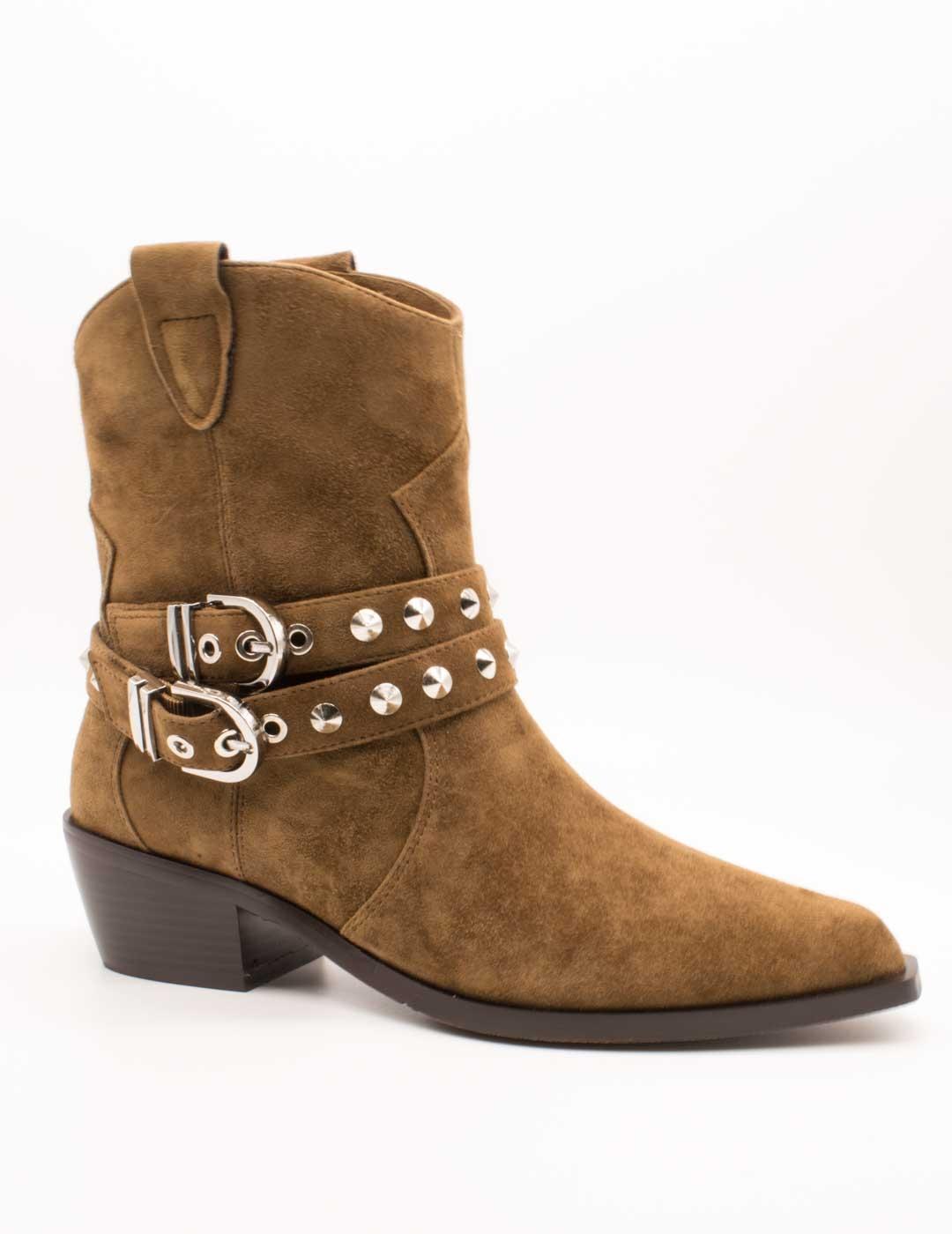 Botín Shemerry Kansas Marrón Ante de Mujer