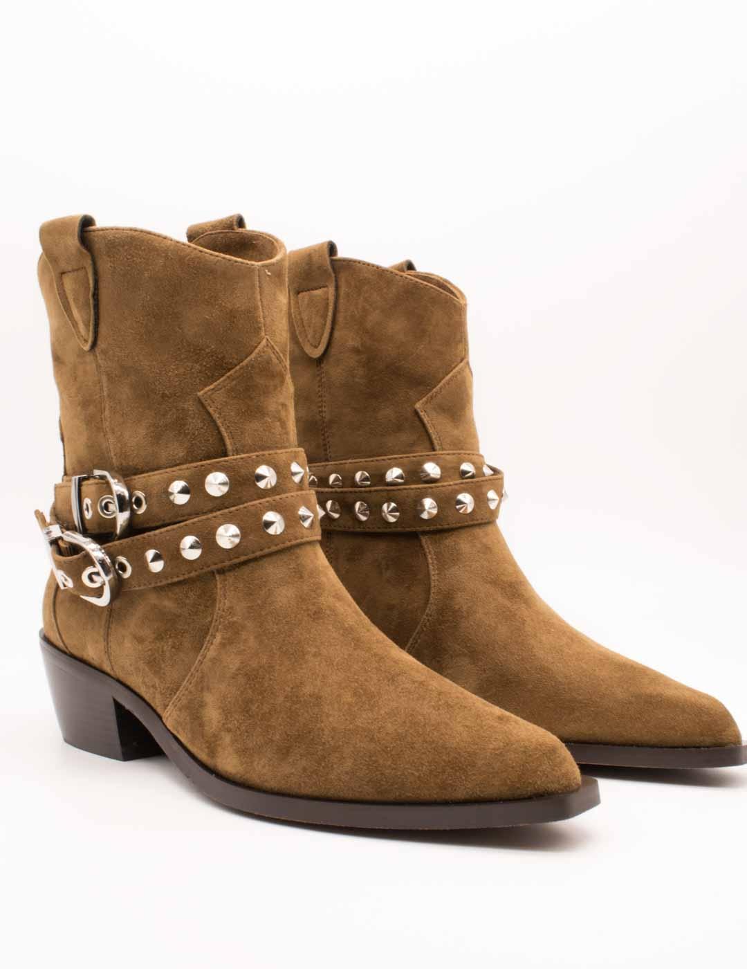 Botín Shemerry Kansas Marrón Ante de Mujer