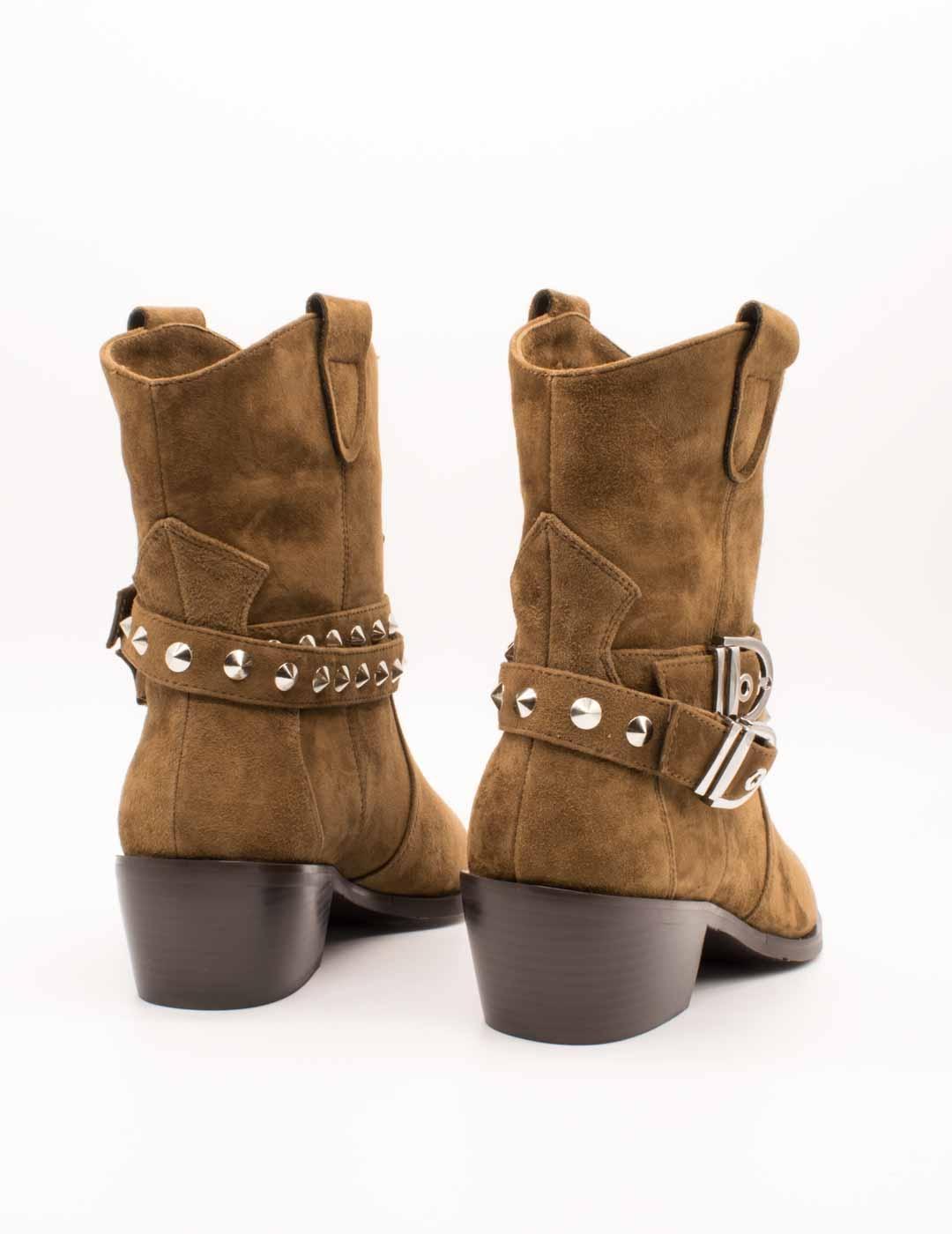 Botín Shemerry Kansas Marrón Ante de Mujer