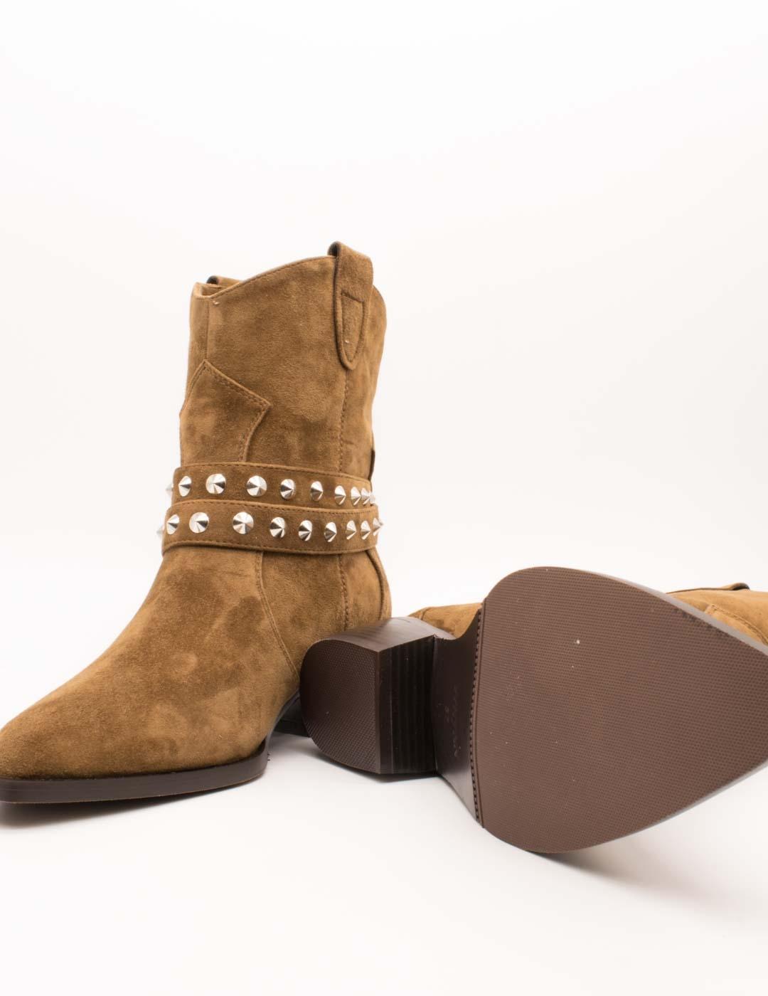 Botín Shemerry Kansas Marrón Ante de Mujer