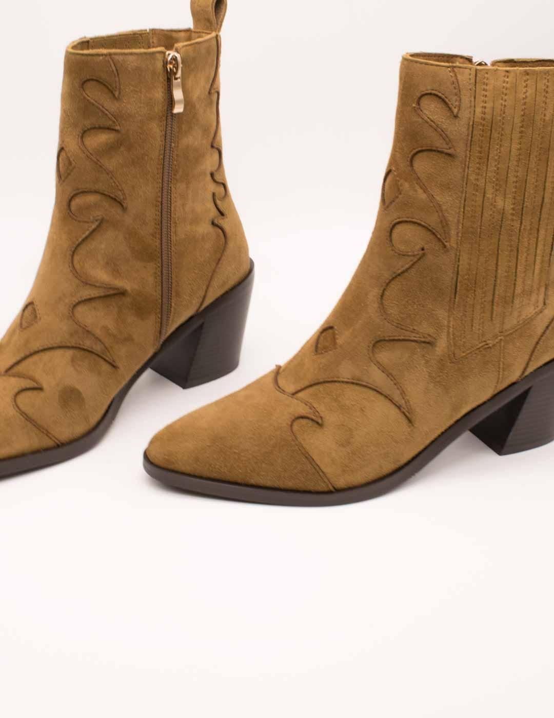 Botín Shemerry Lima Camel Ante de Mujer