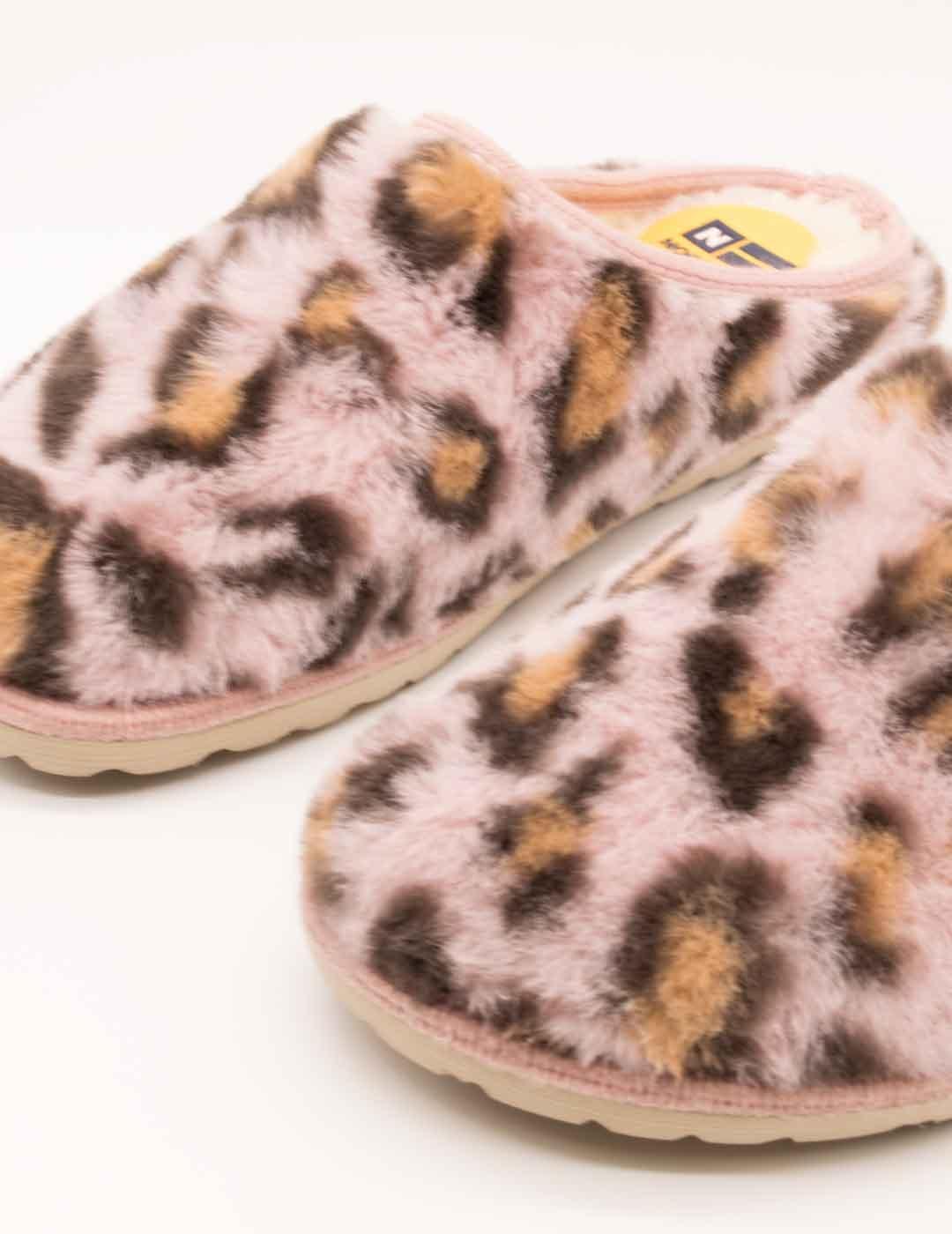 Zapatilla de Casa Nordikas 2083 Leopardo Rosa