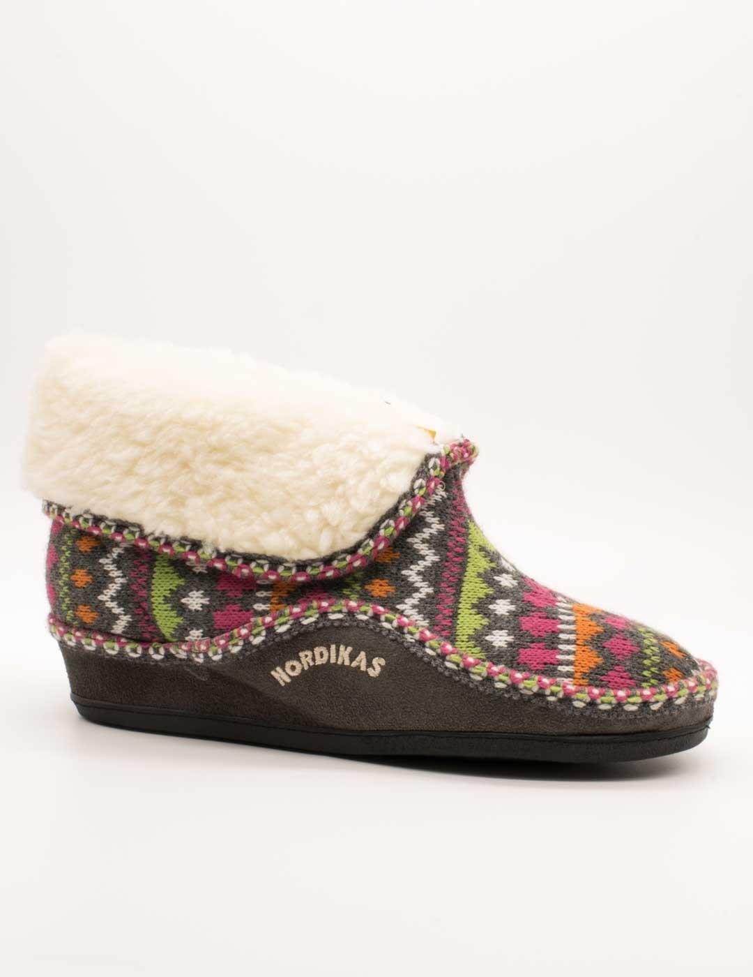 Zapatilla de Casa Nordikas 3602 Panticosa Gris de Mujer